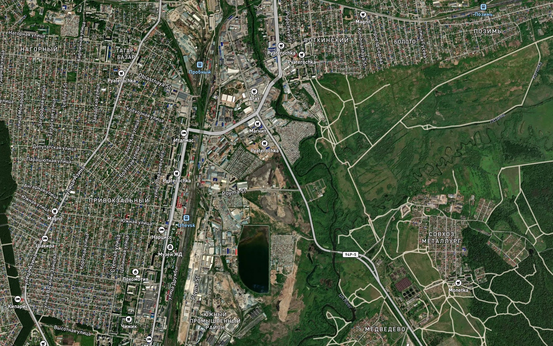 Satellite map of the Karlutka