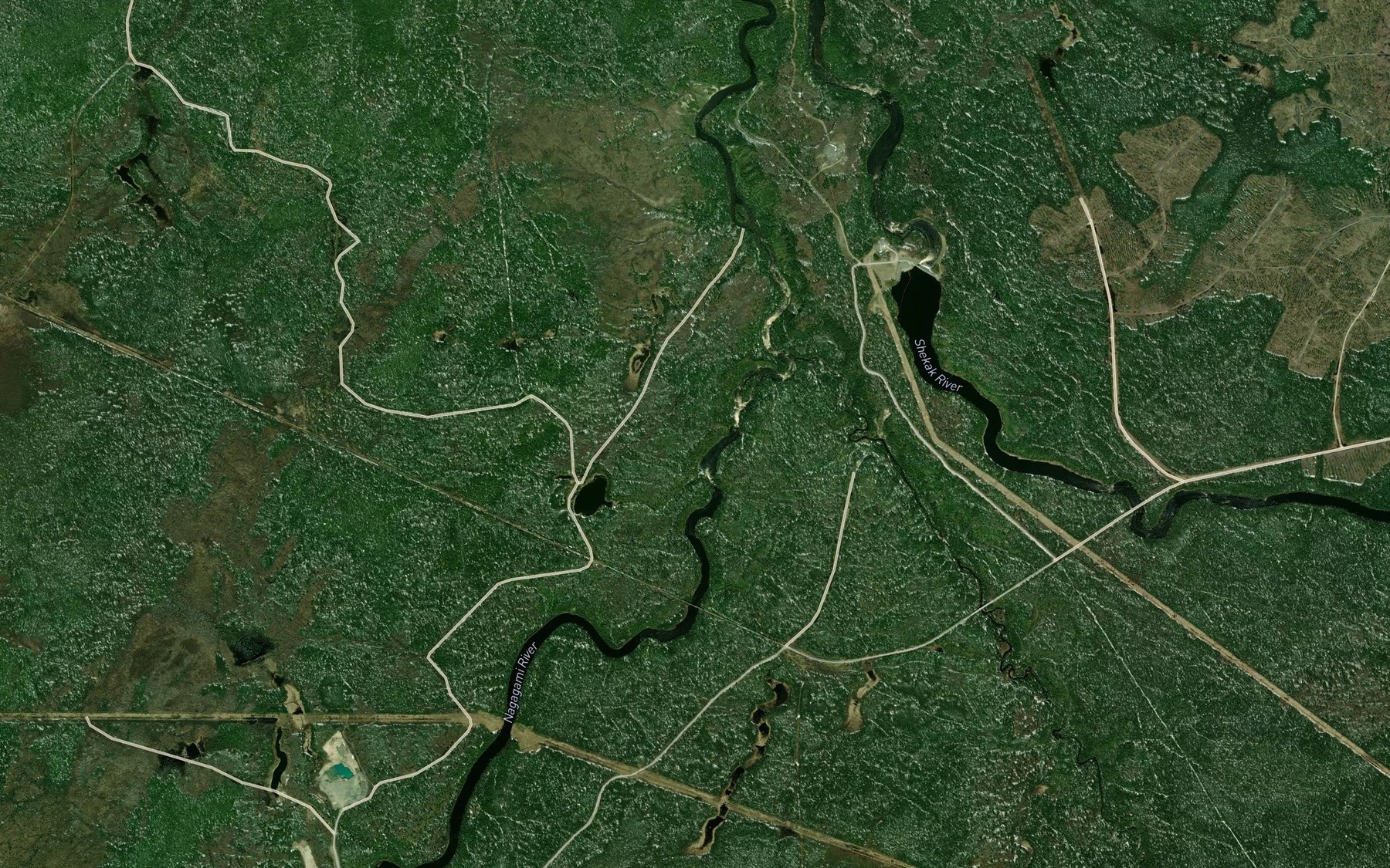 Satellite map of the Skunk River