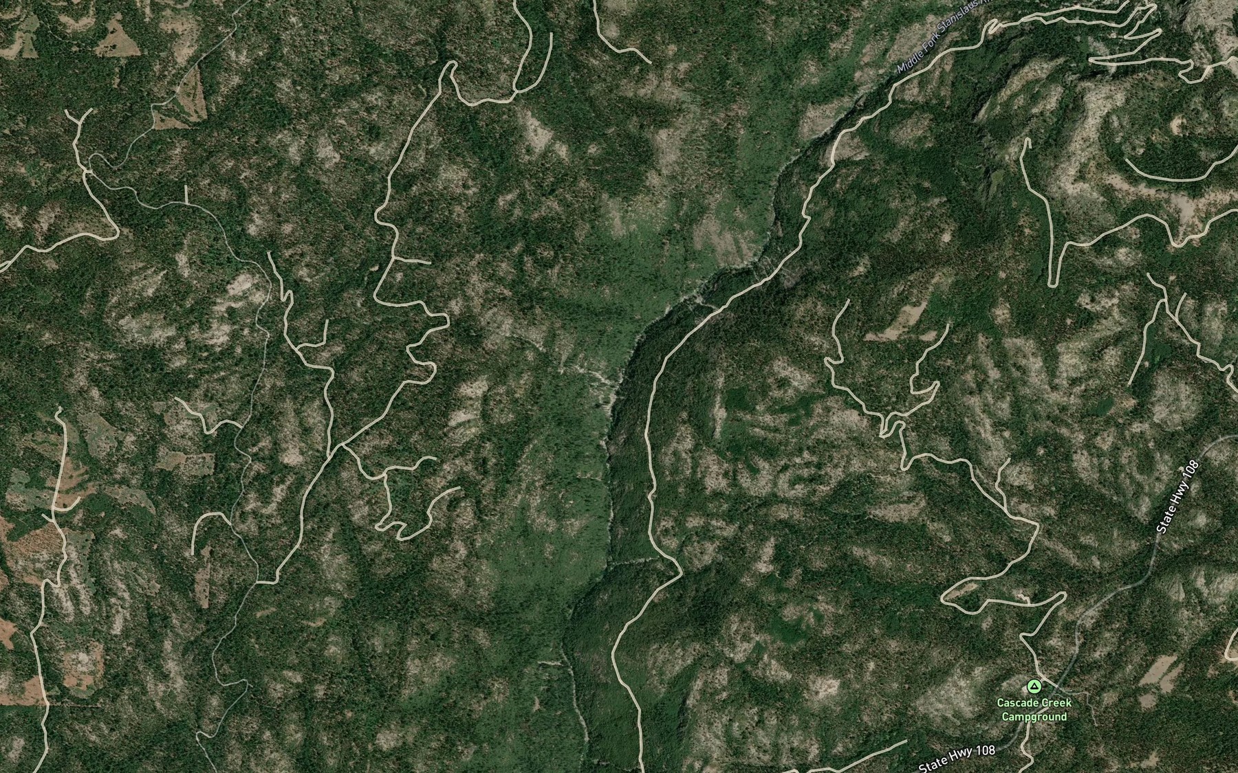 Satellite map of the Basin Creek