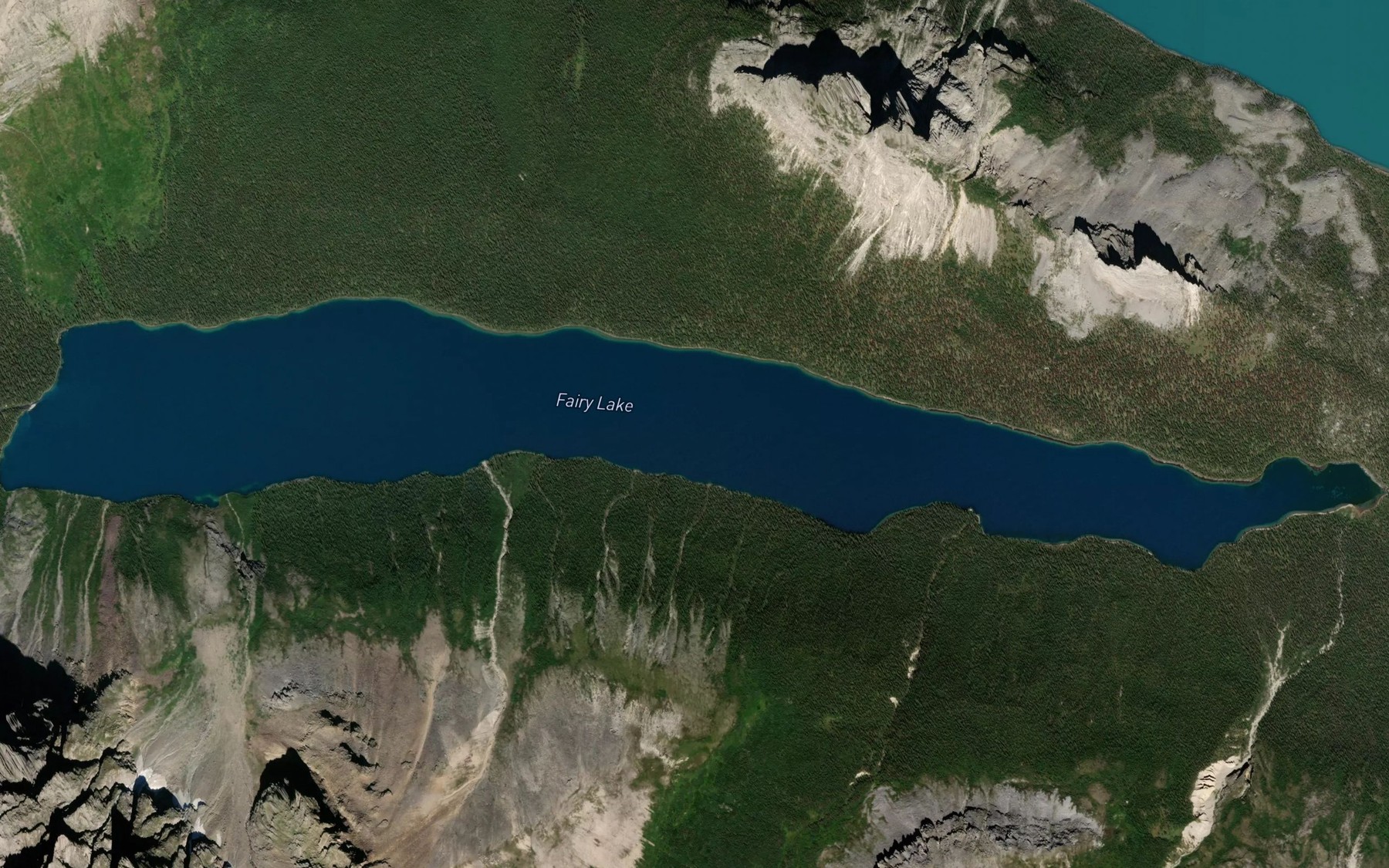 Satellite map of the Fairy Lake