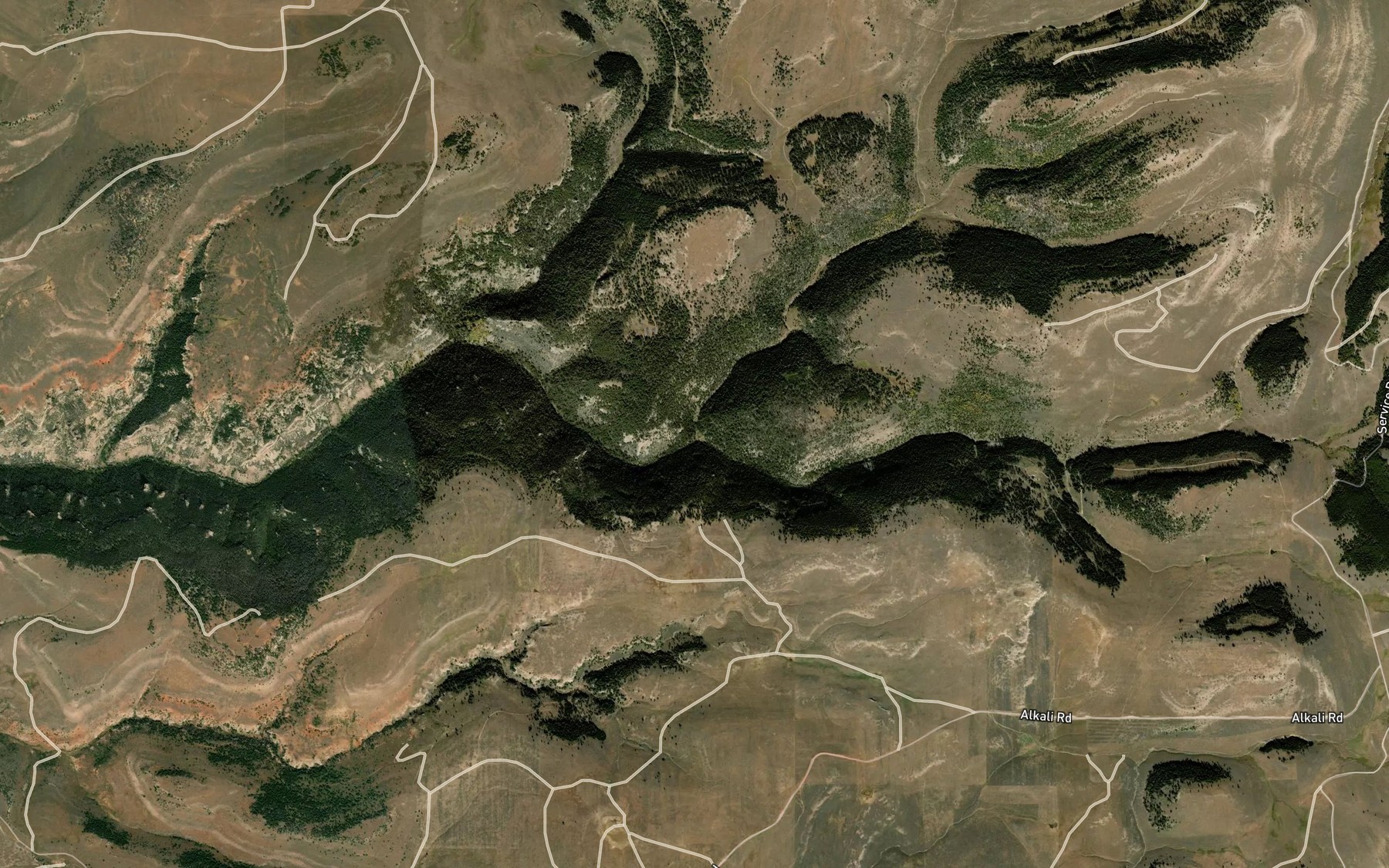 Satellite map of the Jack Creek