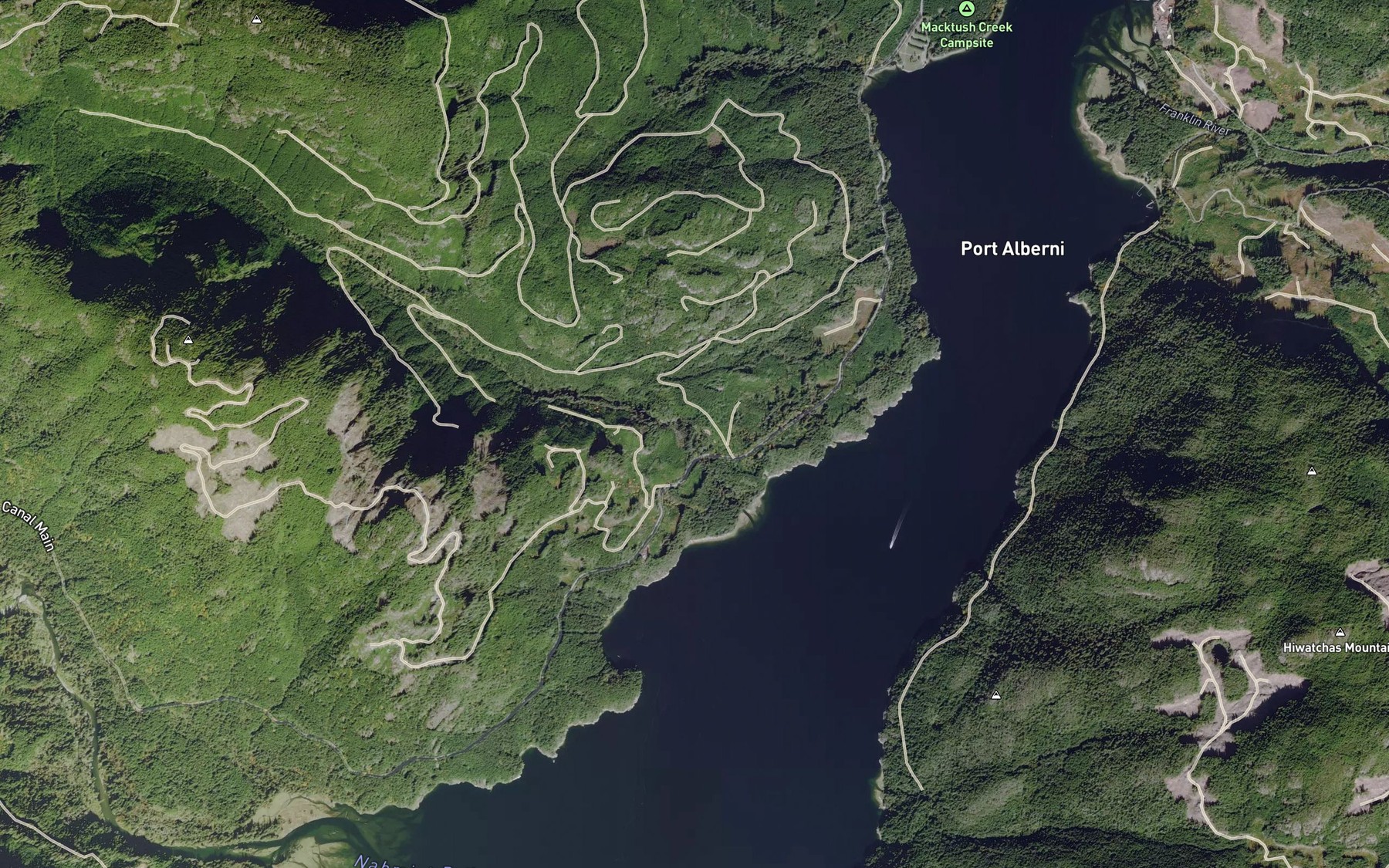 Satellite map of the Cook Creek