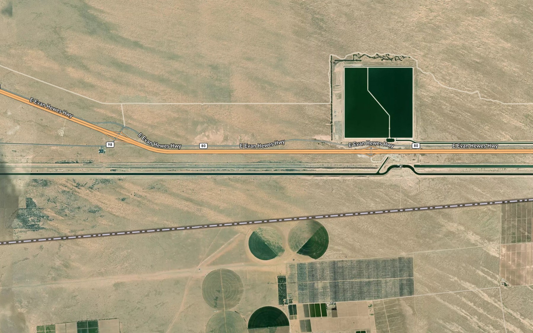 Satellite map of the All American Canal