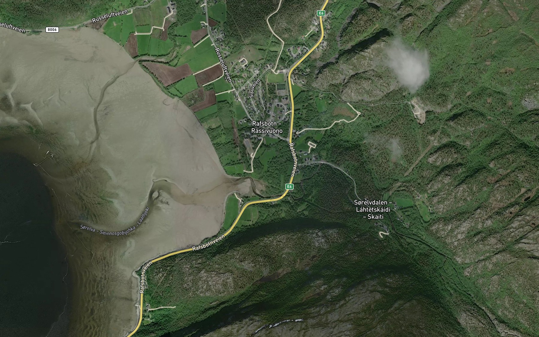 Satellite map of the Sorelva