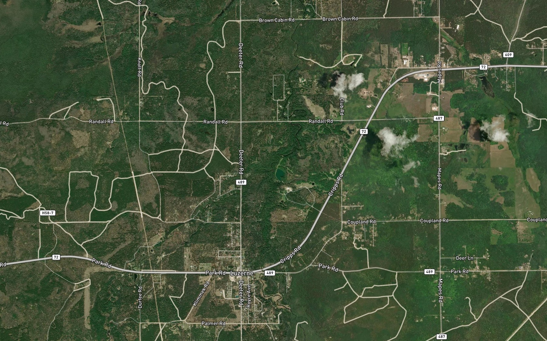 Satellite map of the East Branch Big Creek