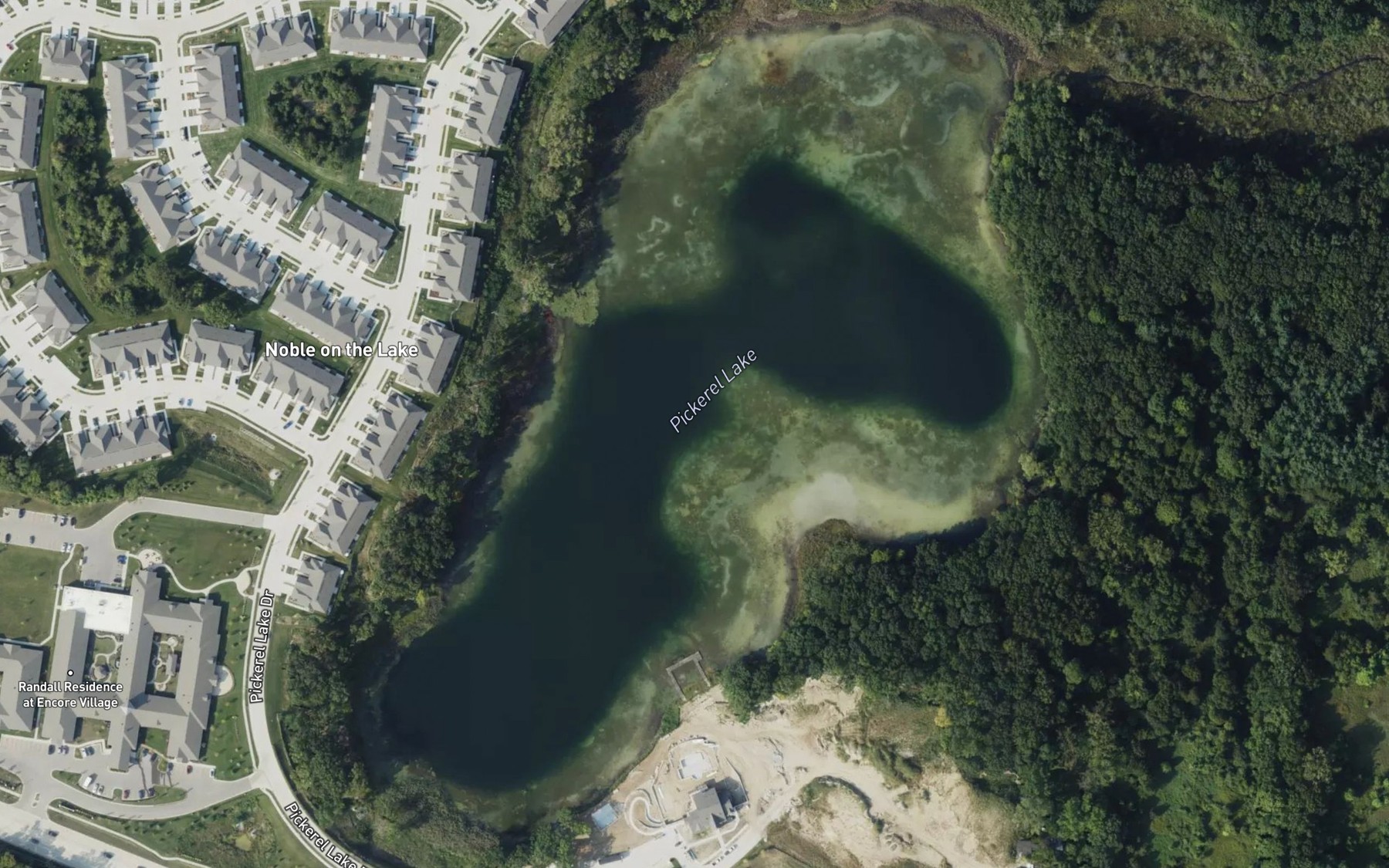 Satellite map of the Pickerel Lake