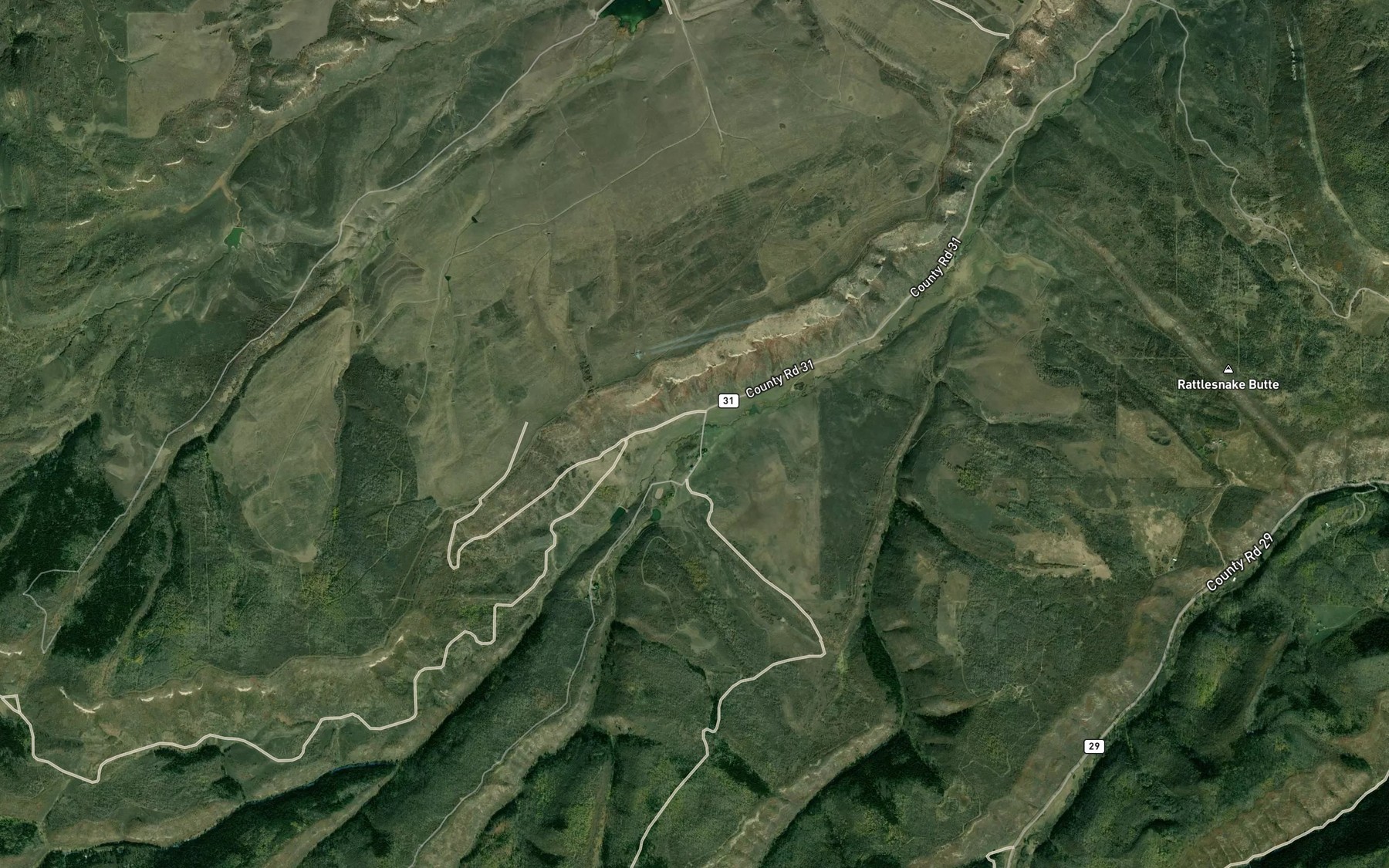 Satellite map of the North Fork Middle Creek