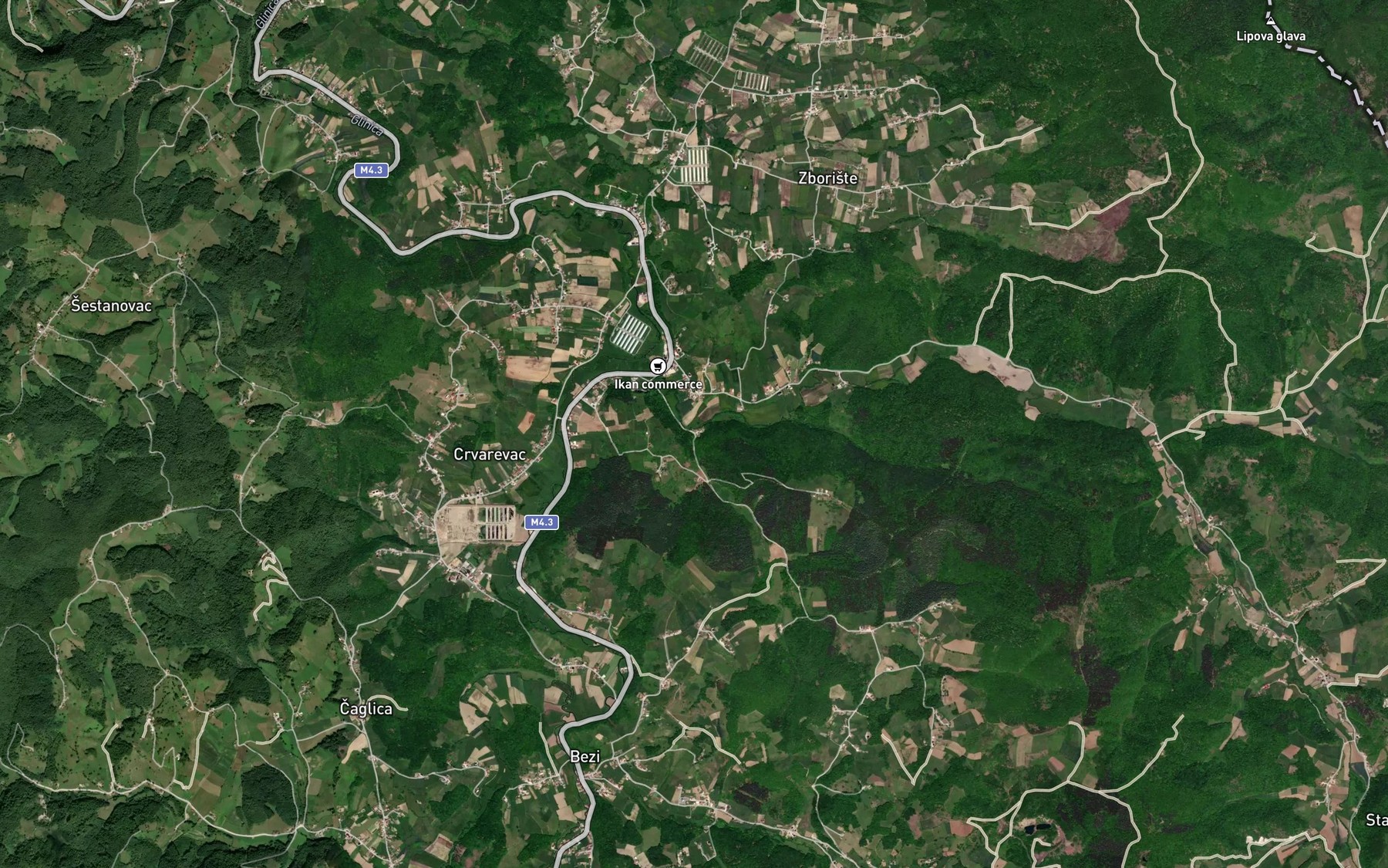 Satellite map of the Mandisovac