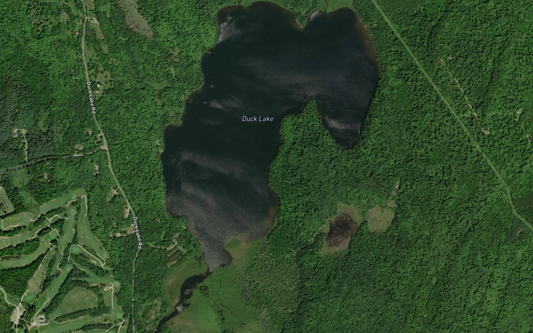 Satellite map of the Duck Lake