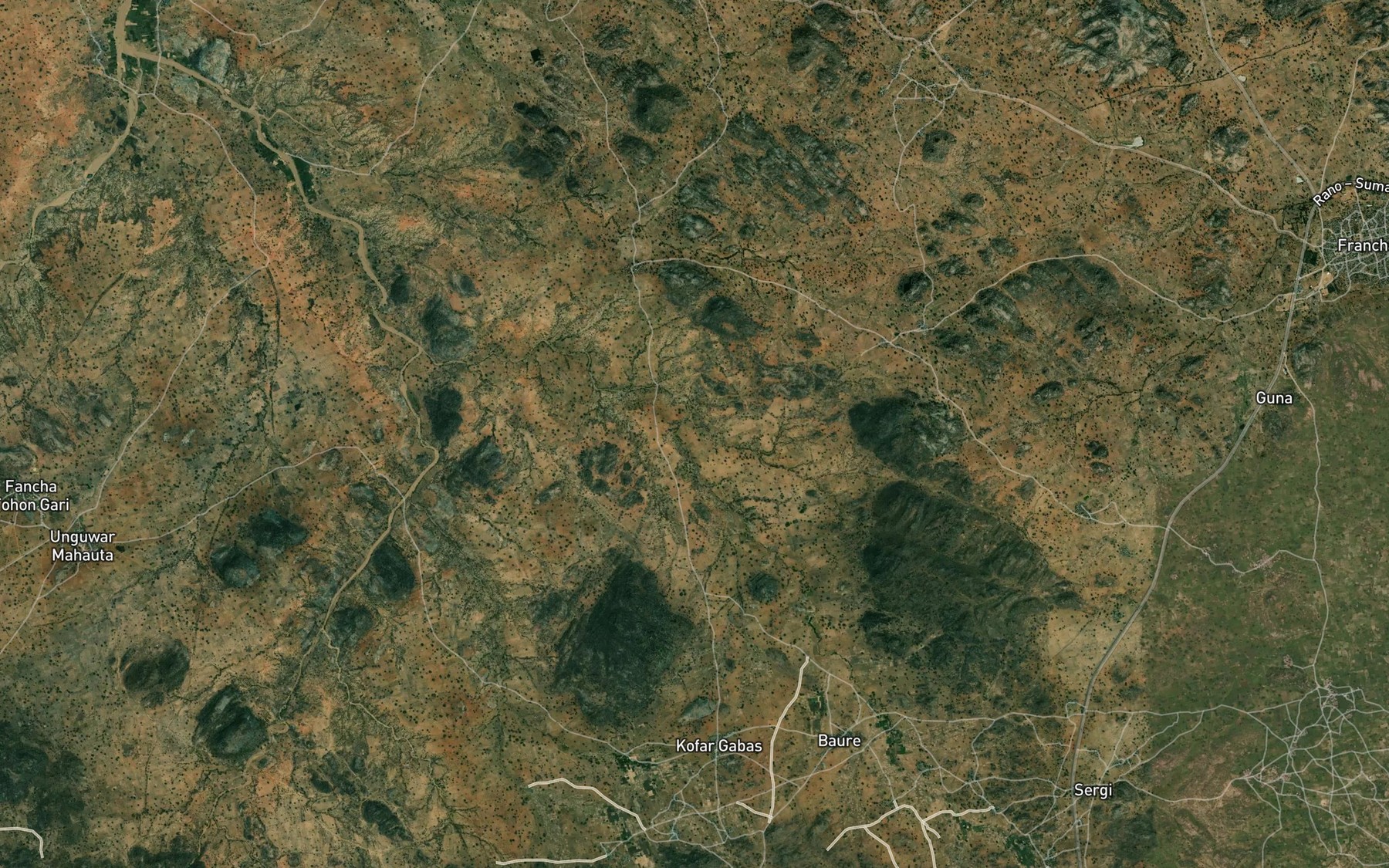 Satellite map of the River Burduku