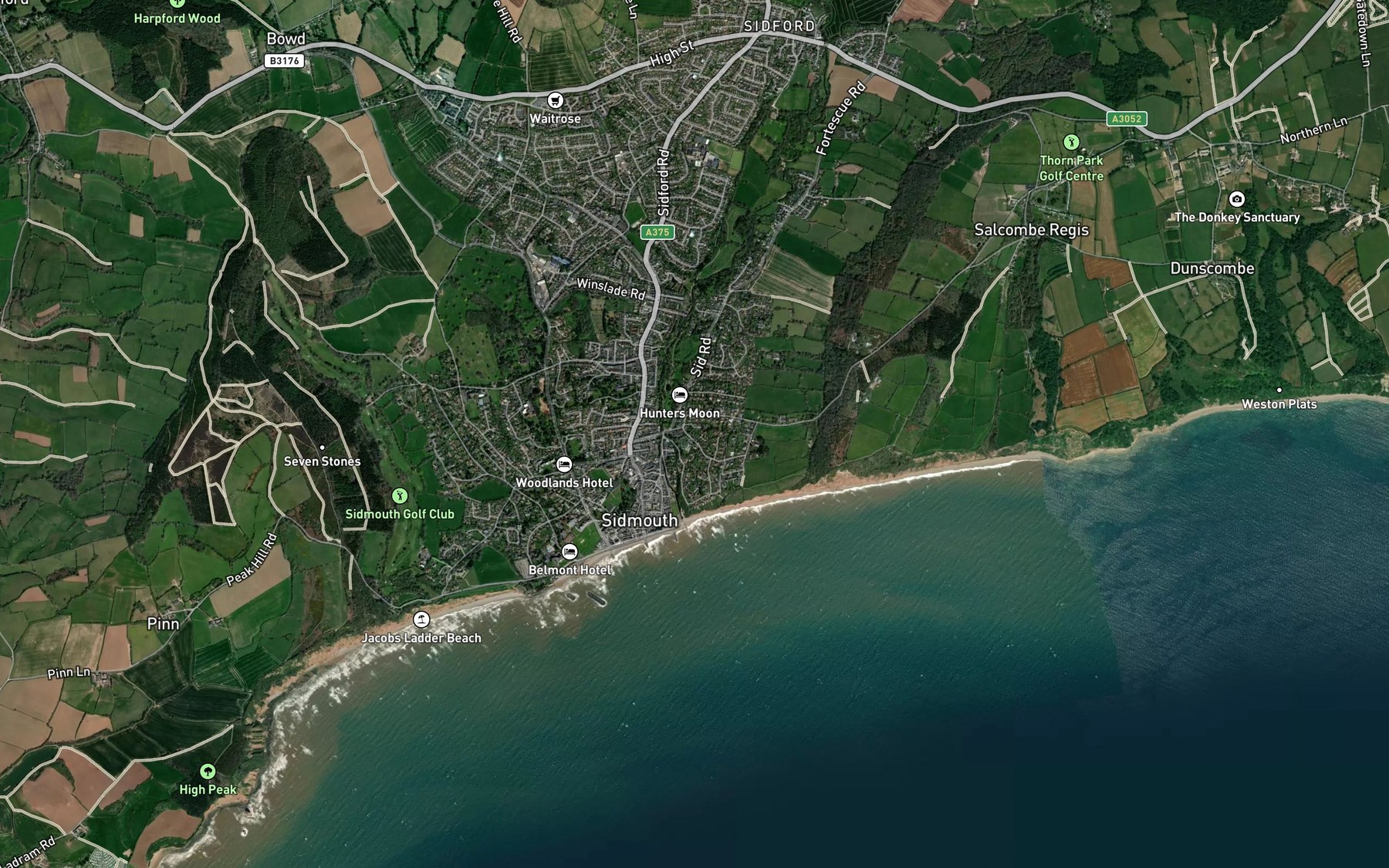 Satellite map of the River Sid