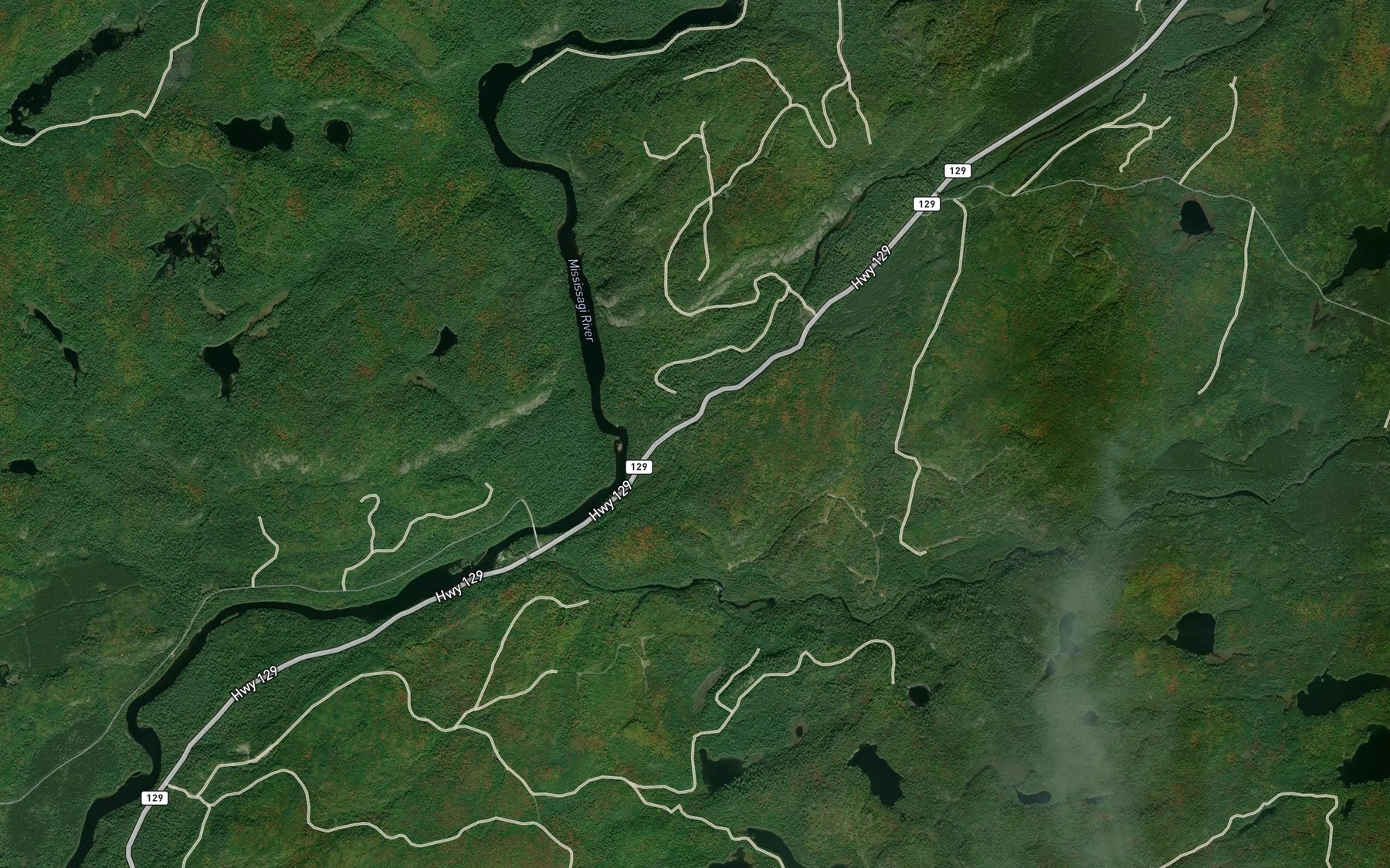 Satellite map of the Sharpsand River
