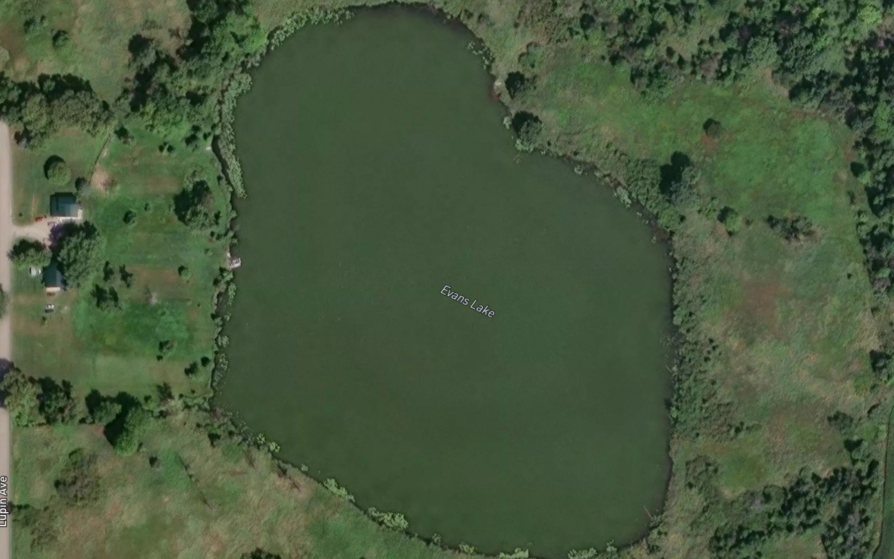 Satellite map of the Evans Lake