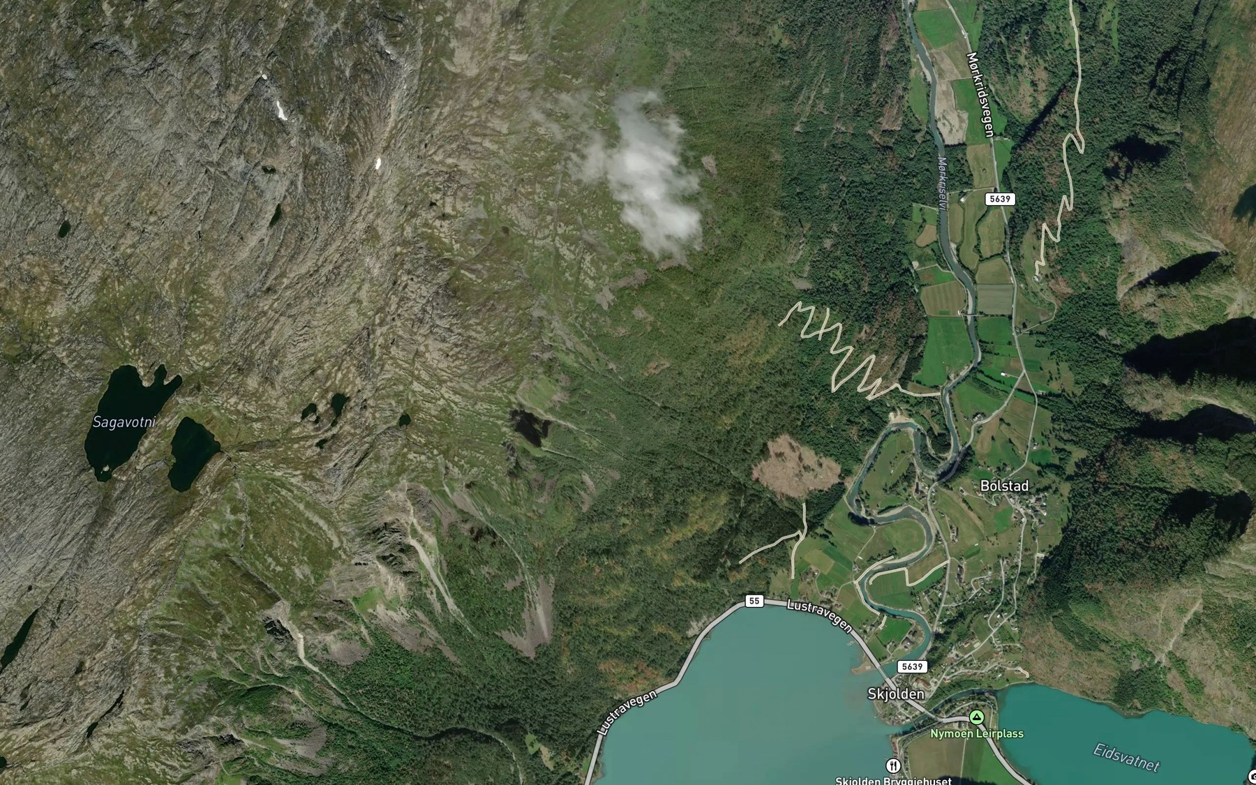 Satellite map of the Kjeberga