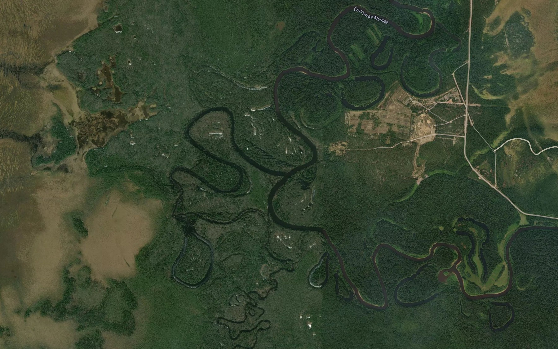 Satellite map of the Nyumylga