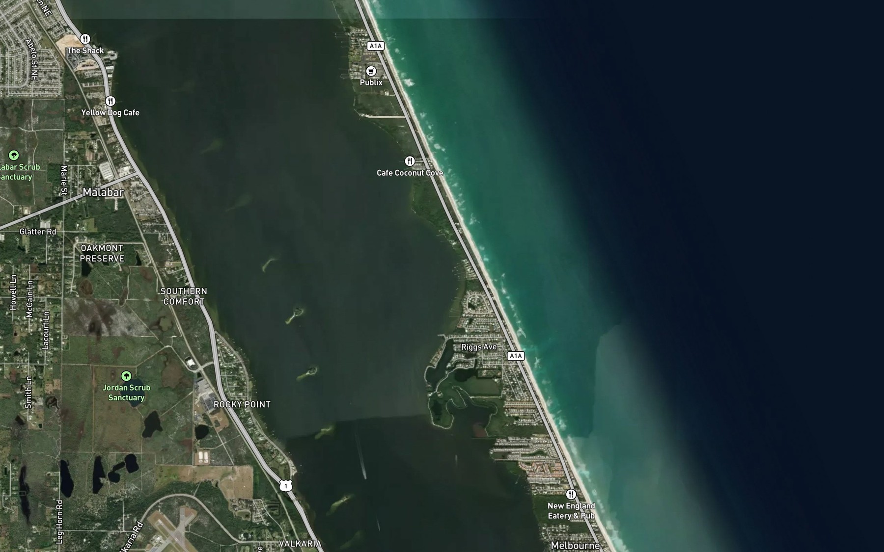 Satellite map of the Hog Point Cove