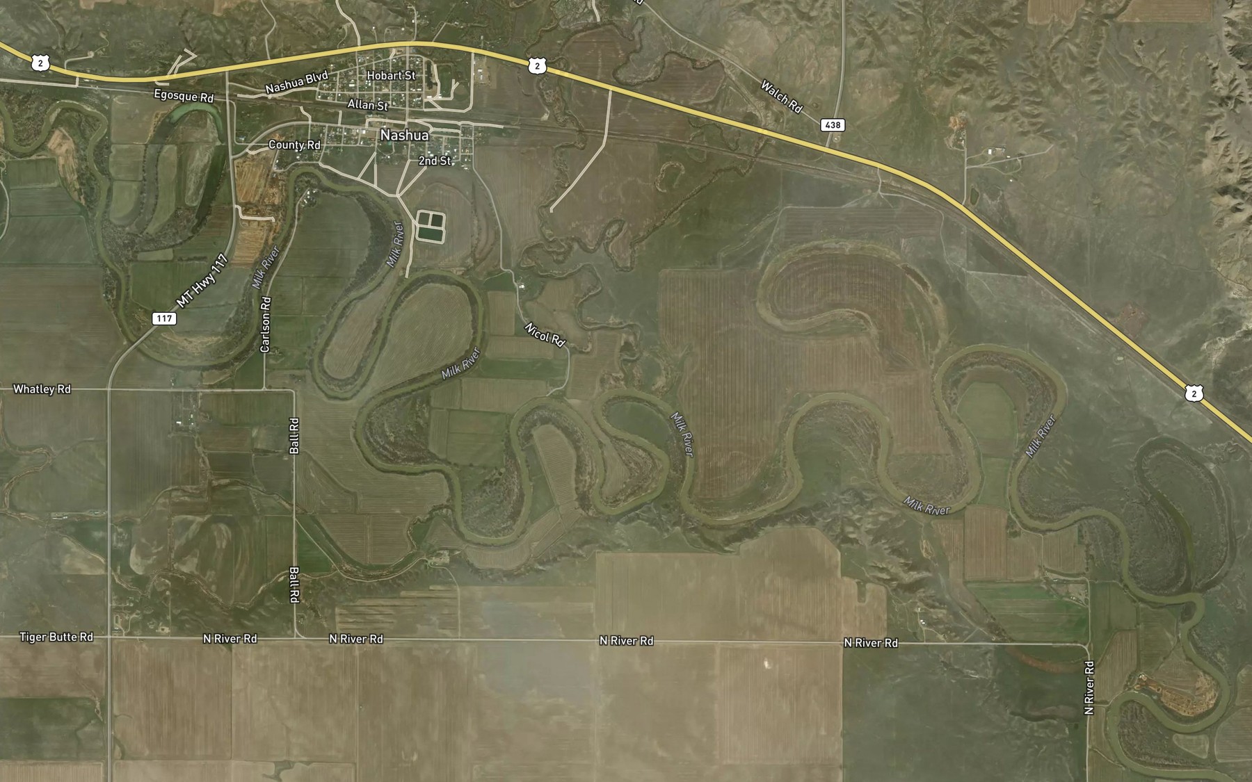 Satellite map of the Porcupine Creek