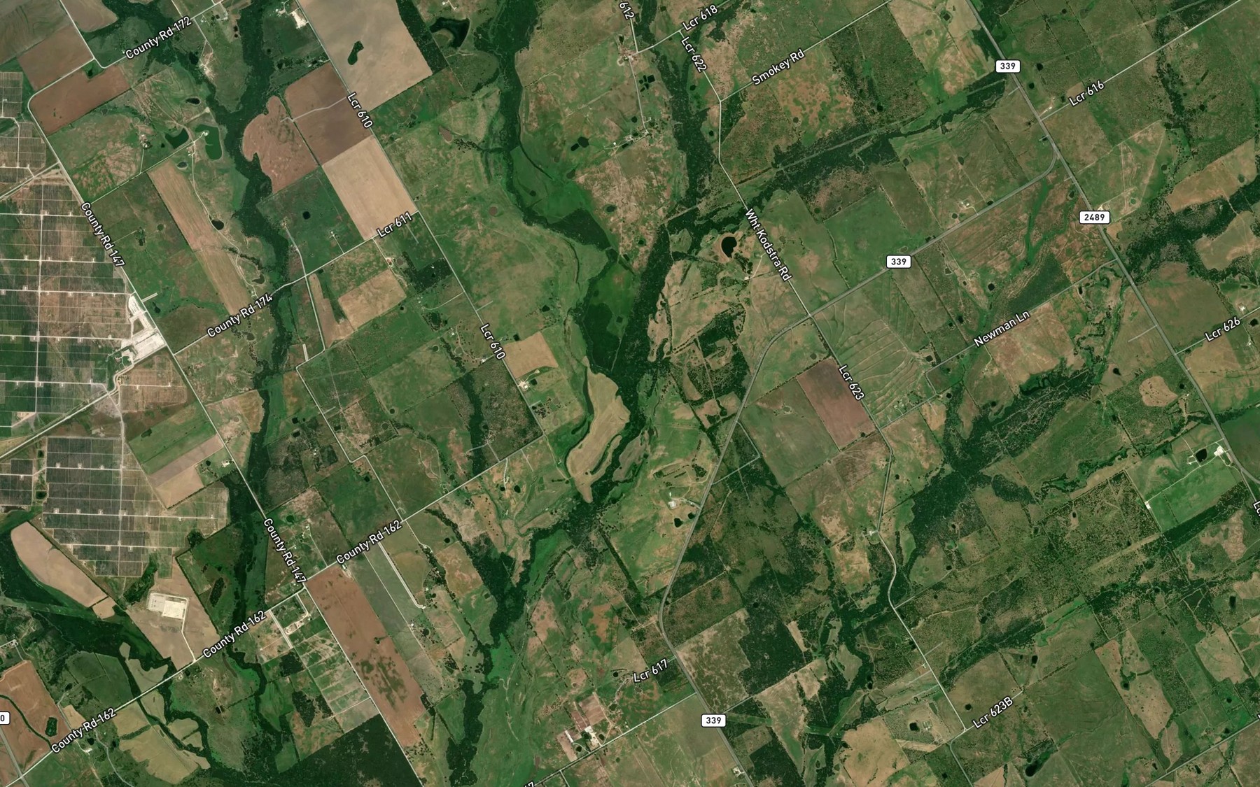 Satellite map of the Indian Camp Creek