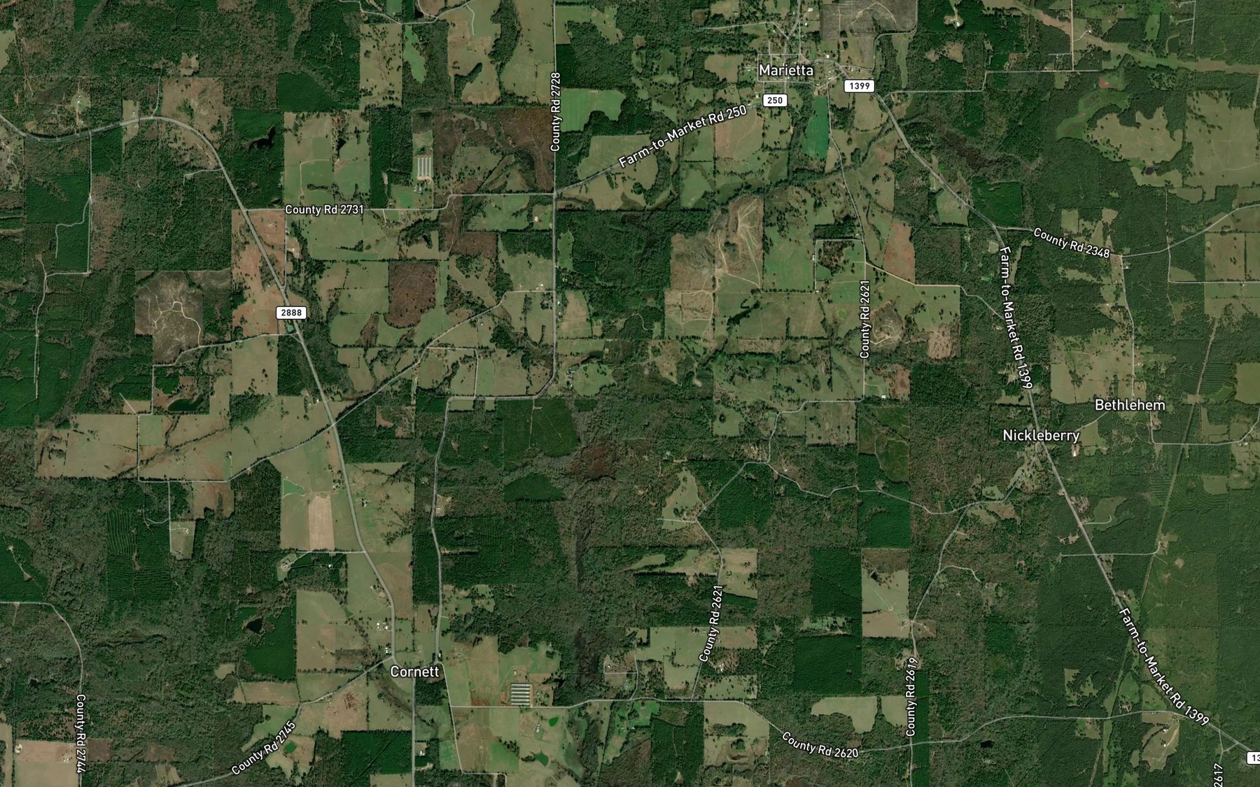 Satellite map of the Holly Branch