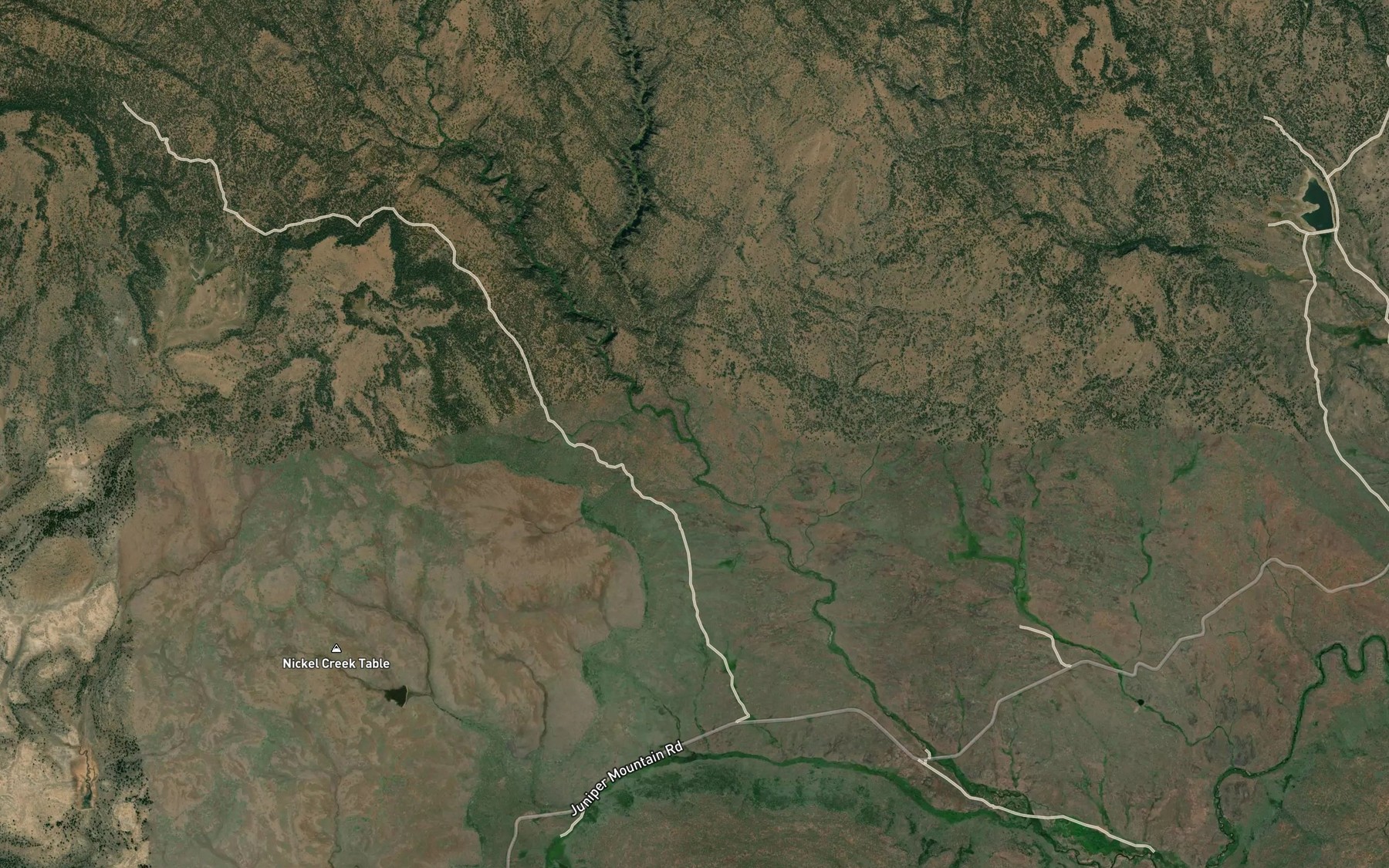 Satellite map of the Corral Creek