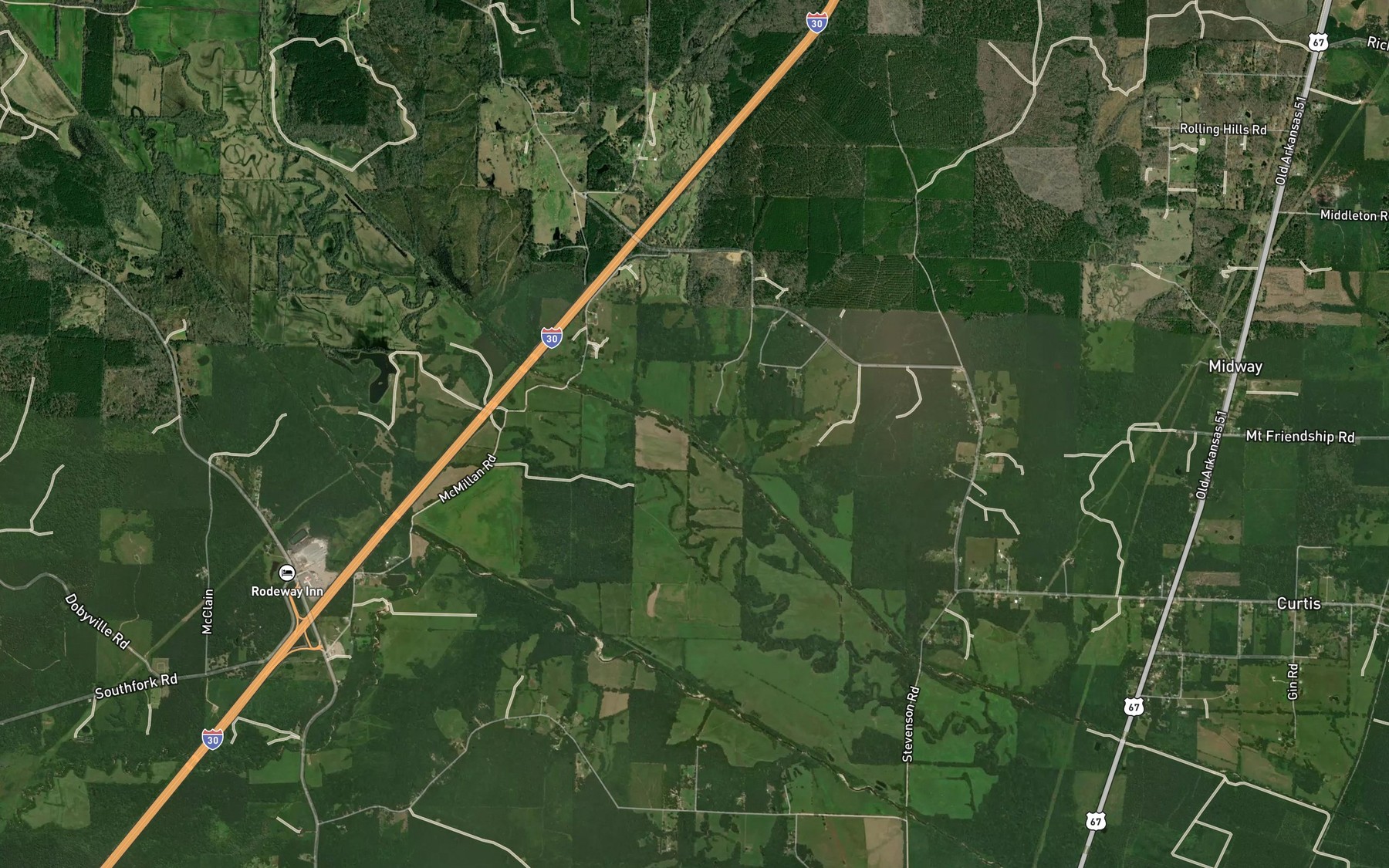 Satellite map of the Mill Creek