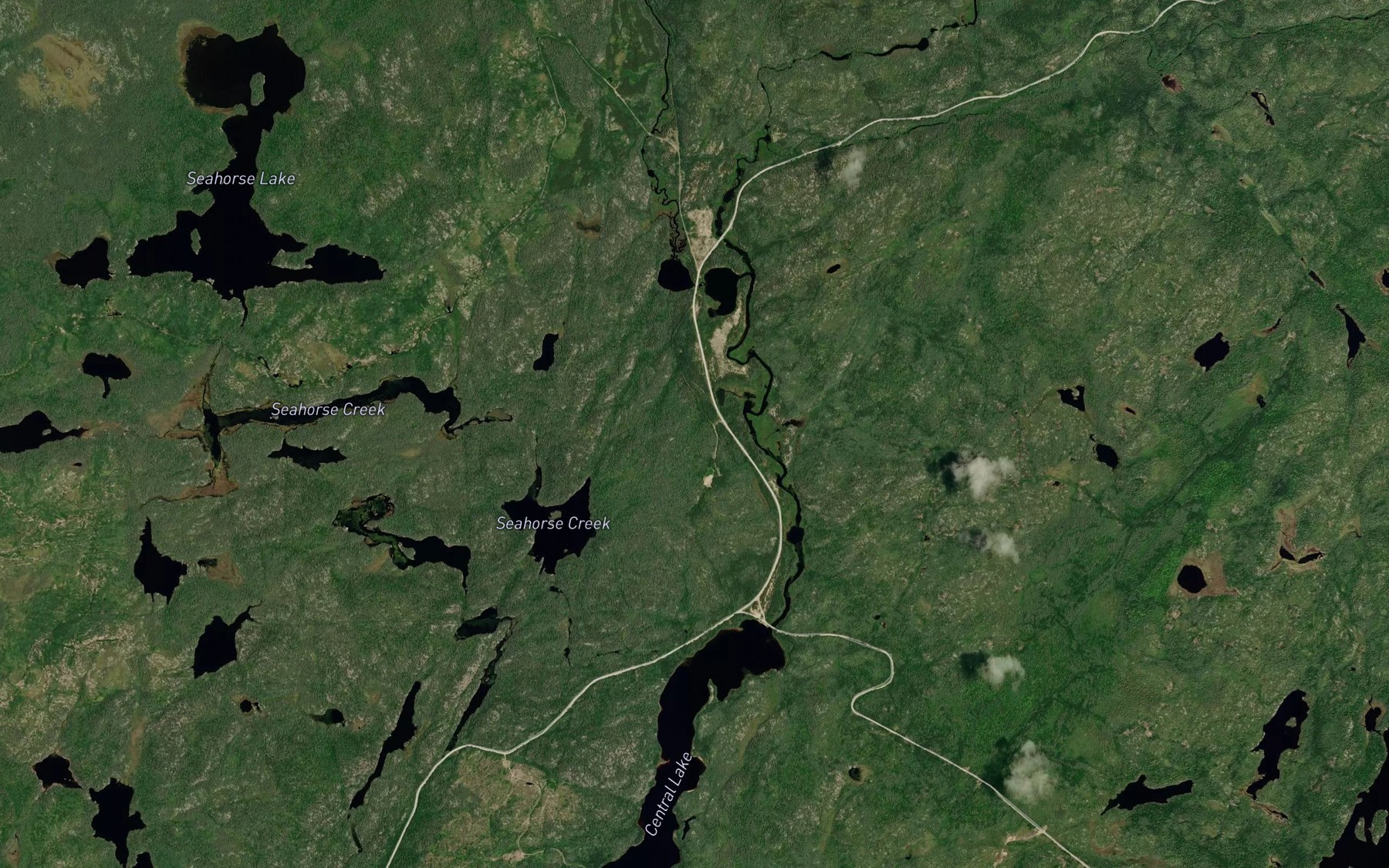 Satellite map of the East Jackpine River