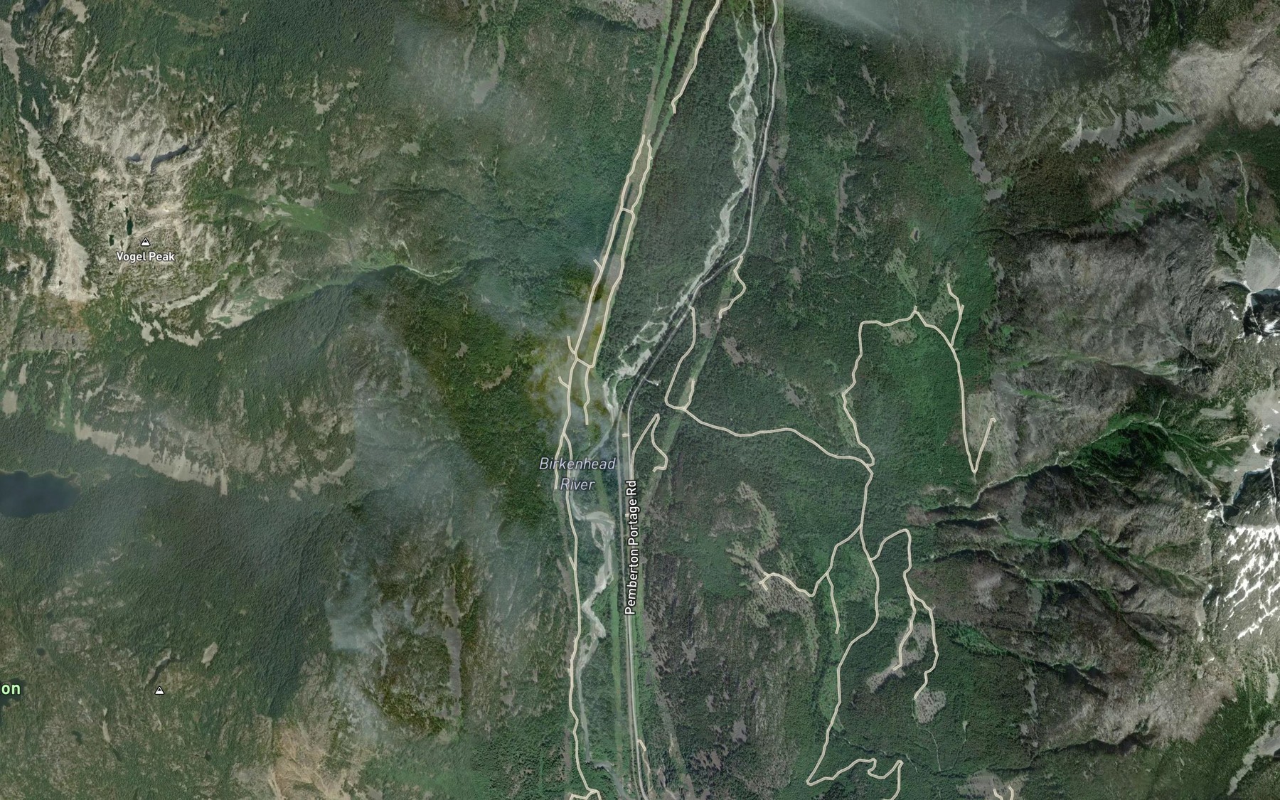 Satellite map of the Spetch Creek
