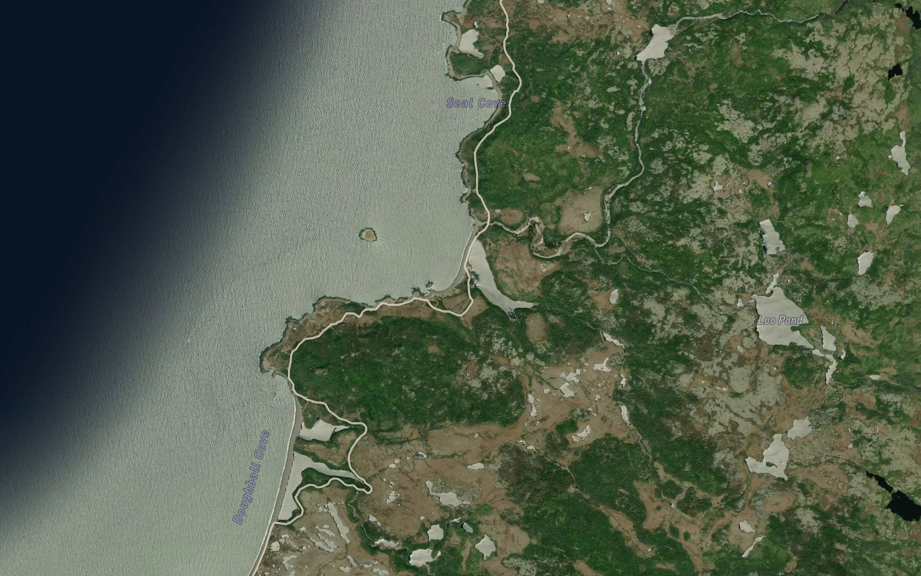 Satellite map of the Browns Harbour Pond