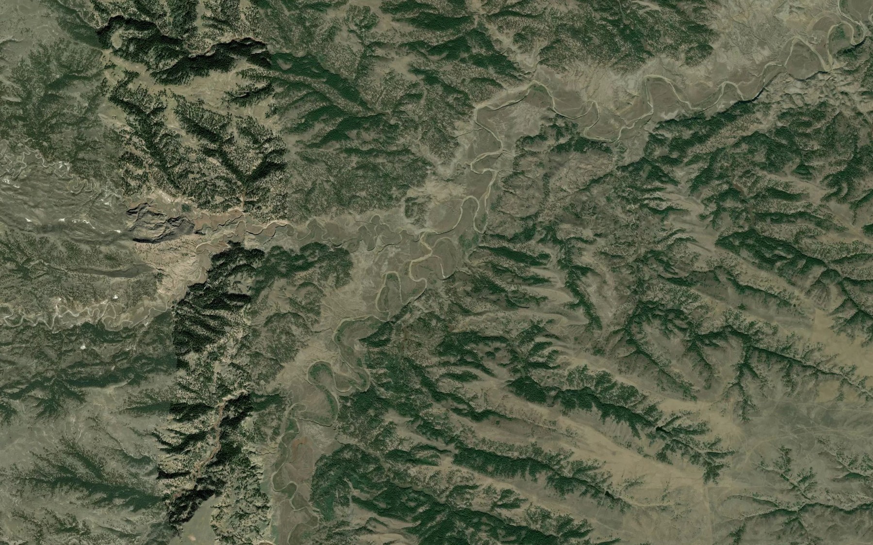 Satellite map of the Sourdough Creek