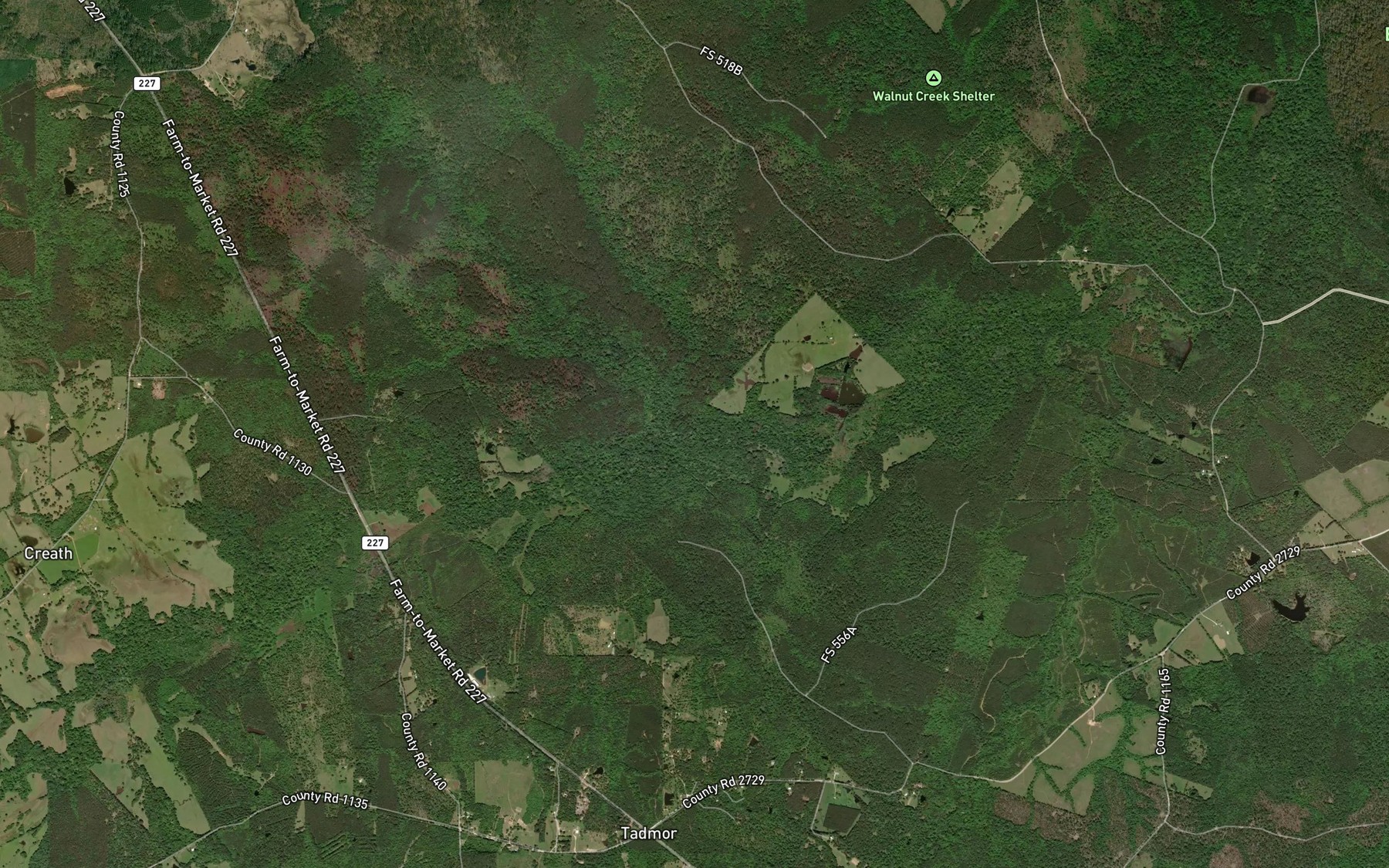 Satellite map of the Beaver Creek