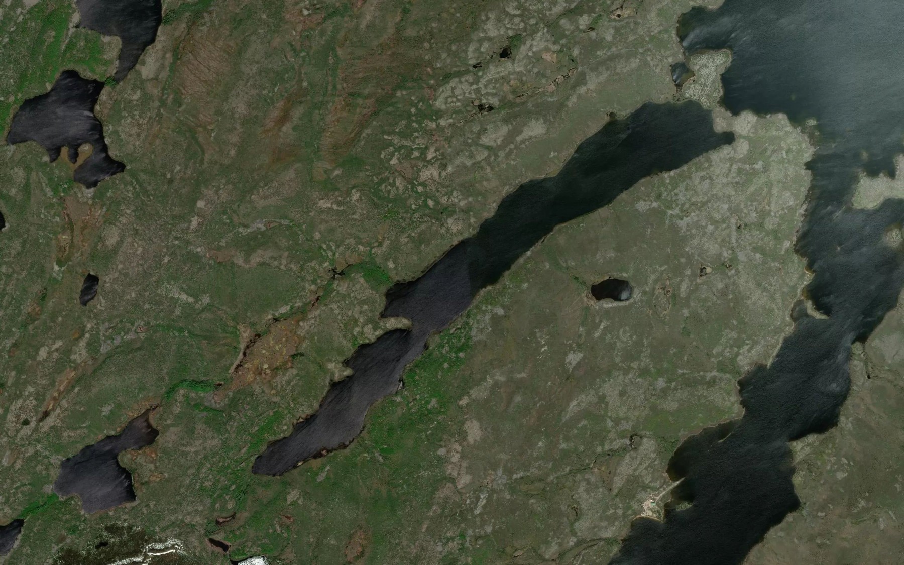 Satellite map of the Bryson Lake