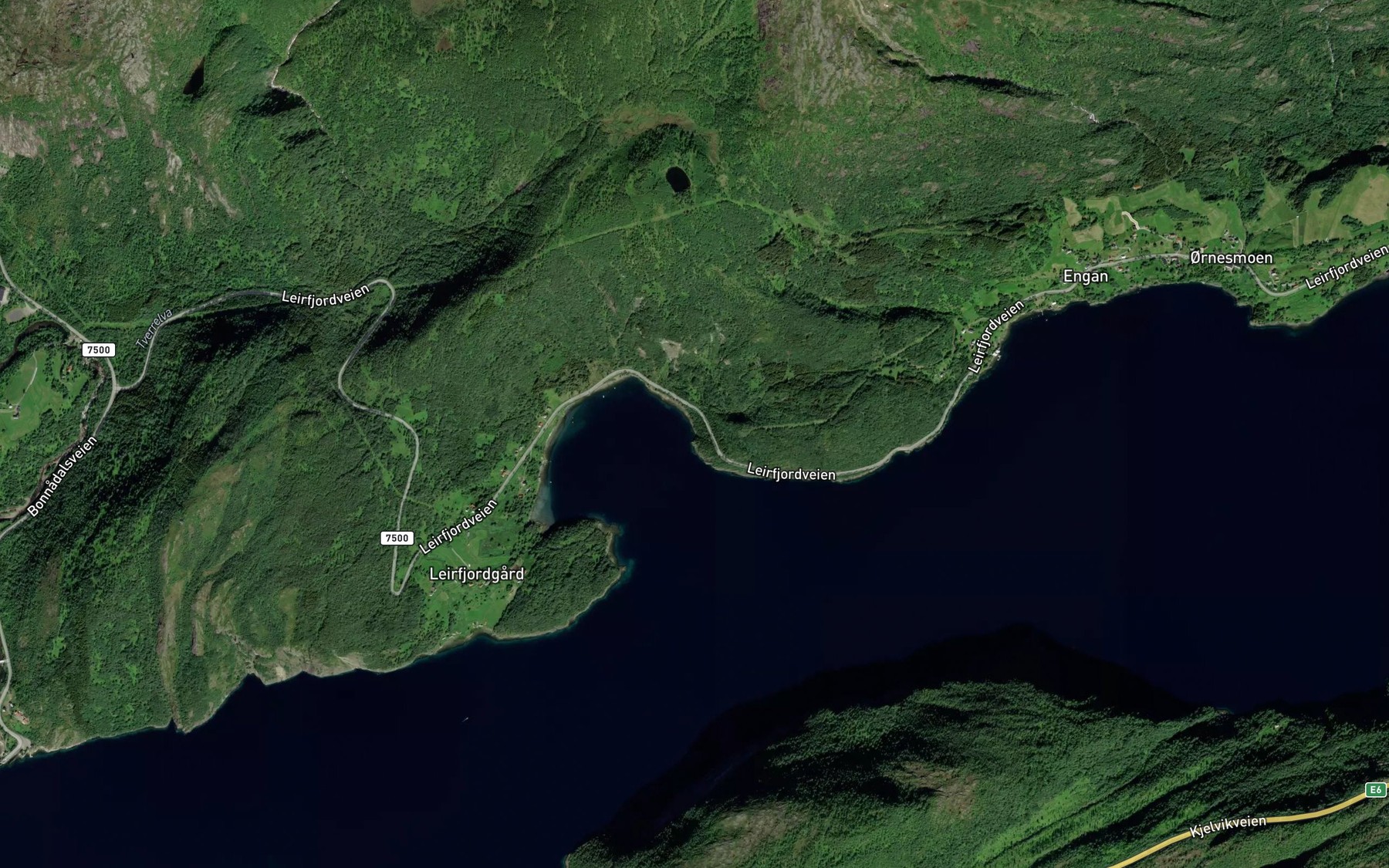 Satellite map of the Hestvika