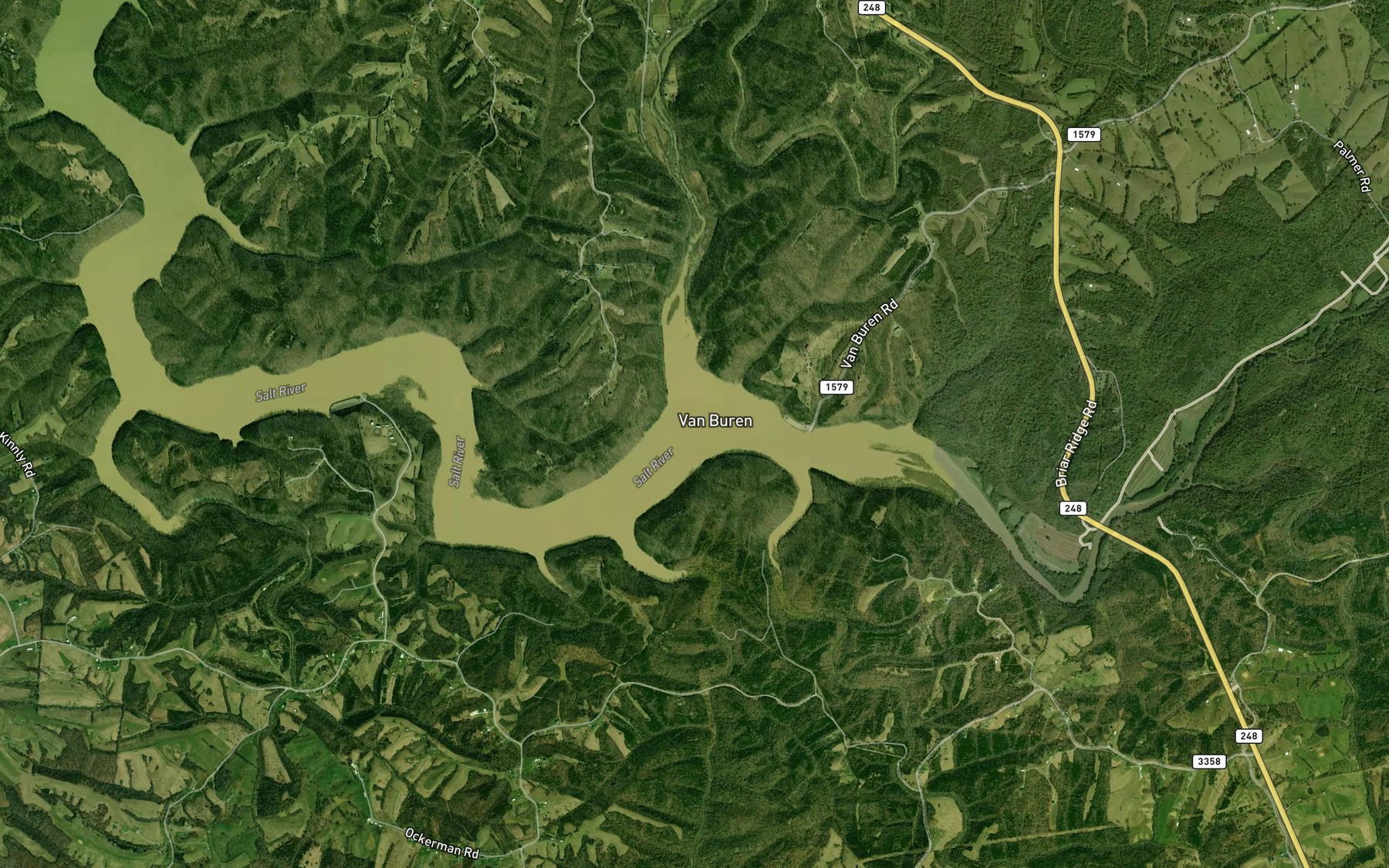 Satellite map of the Crooked Creek