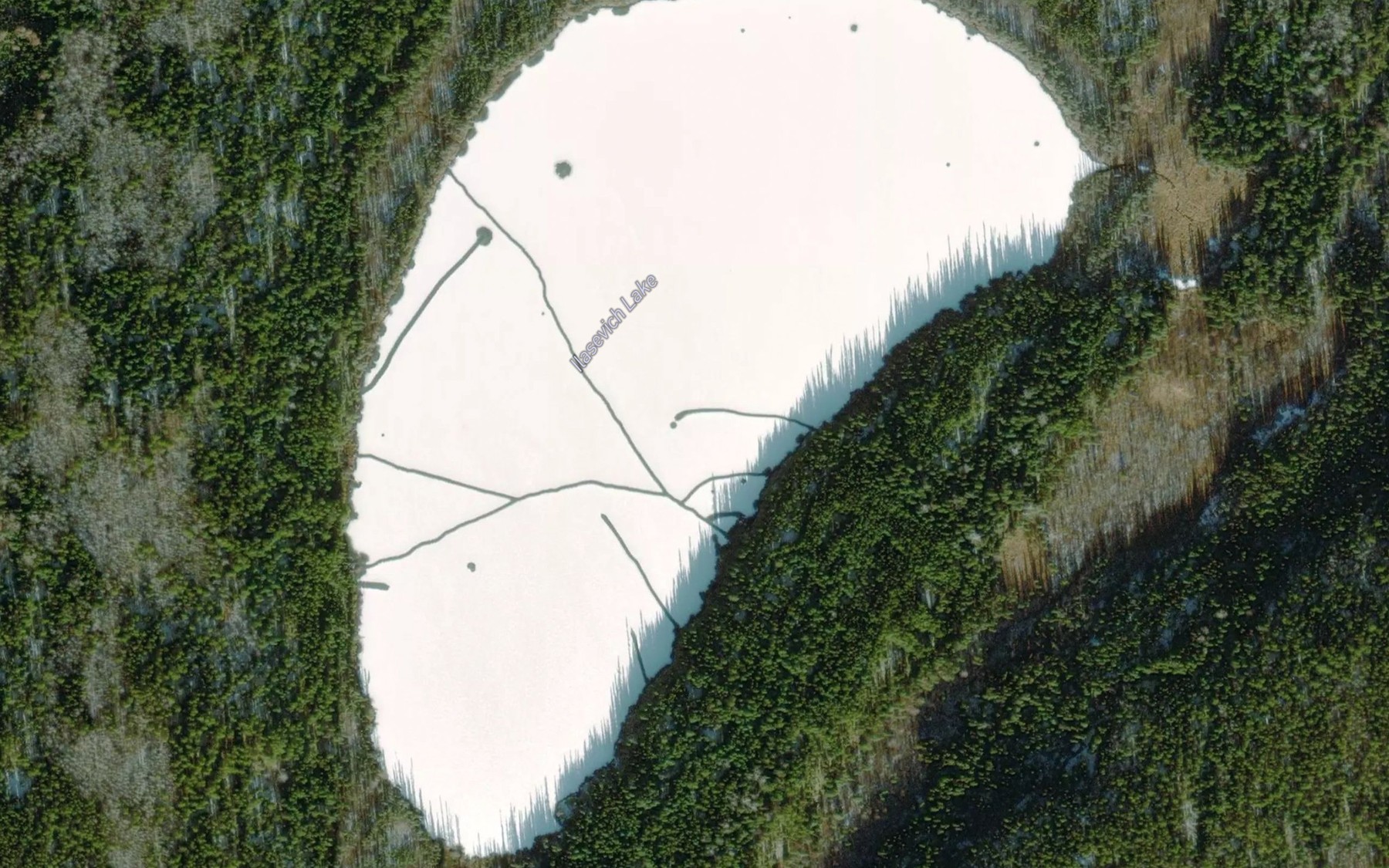 Satellite map of the Ilasevich Lake