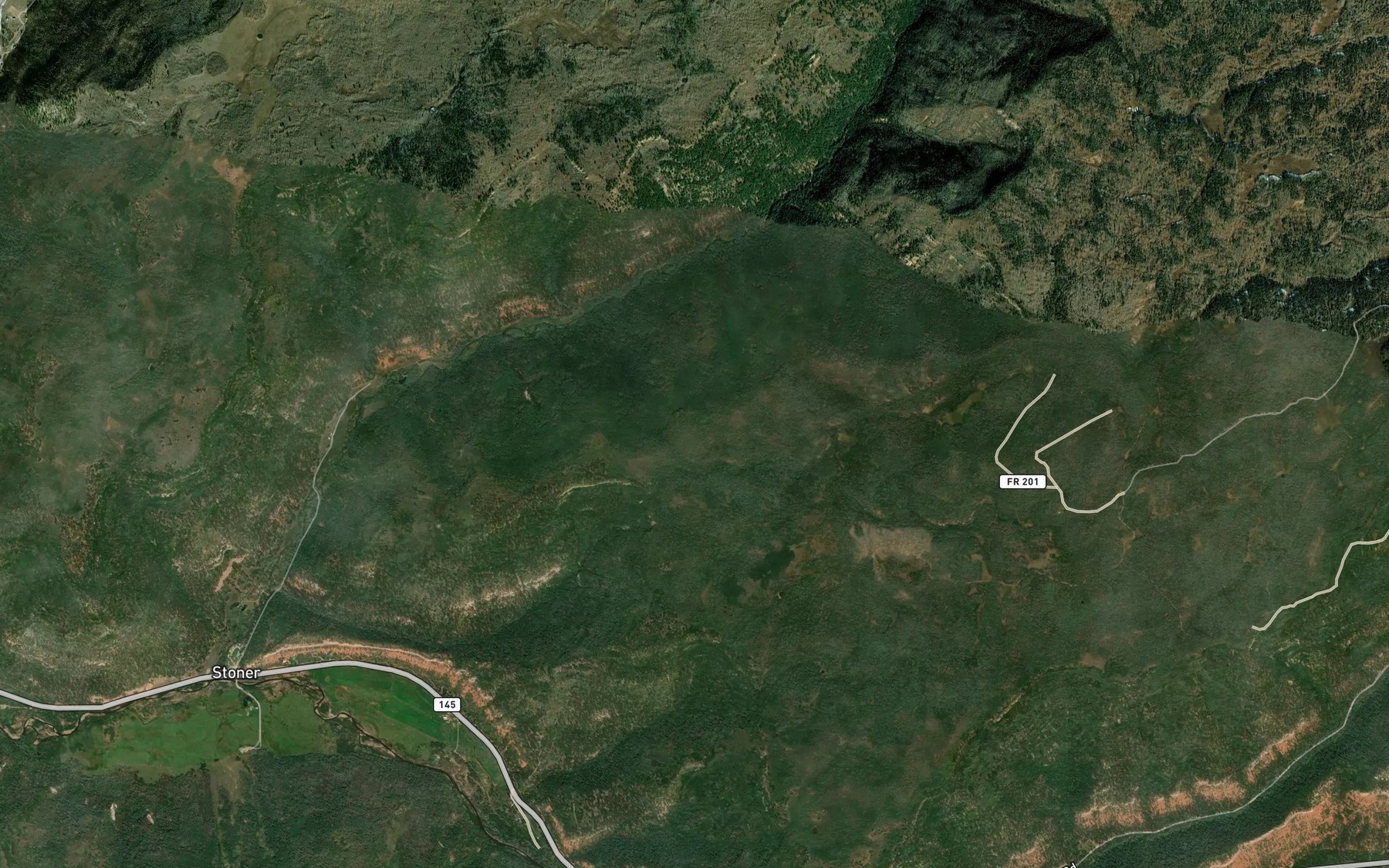 Satellite map of the Taylor Mesa Lake