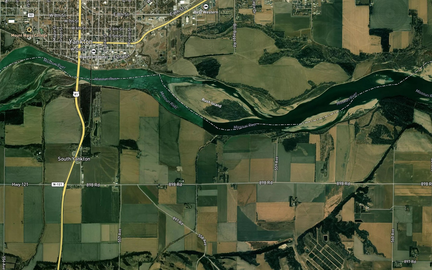 Satellite map of the Antelope Creek