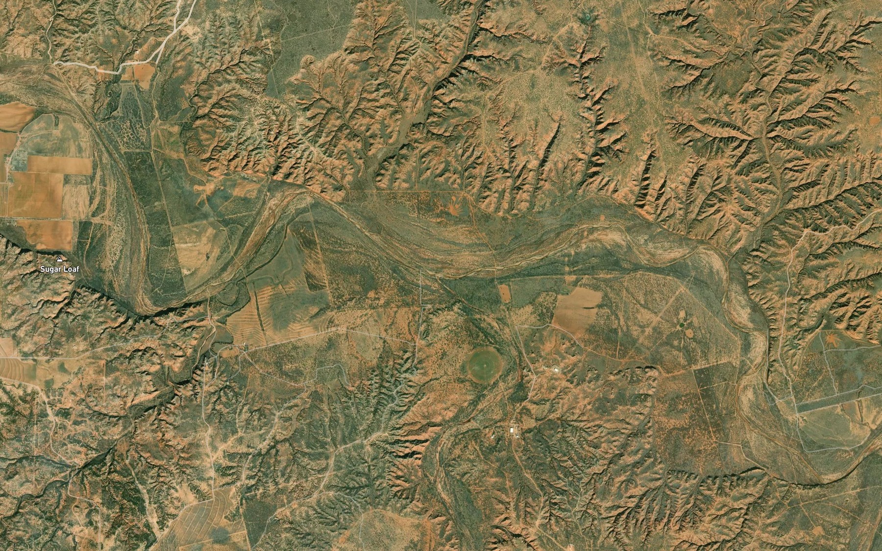 Satellite map of the Rough Creek