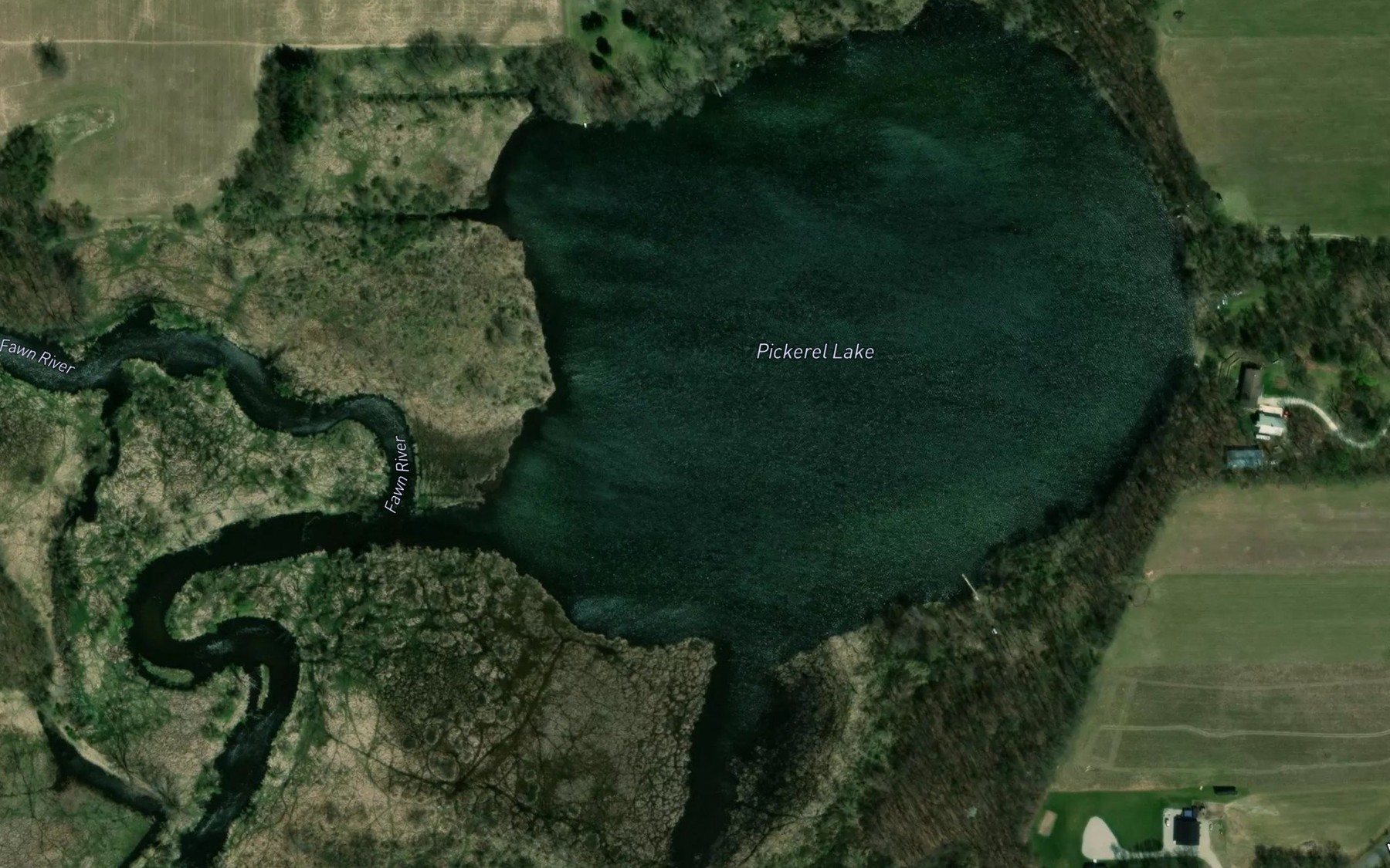 Satellite map of the Pickerel Lake