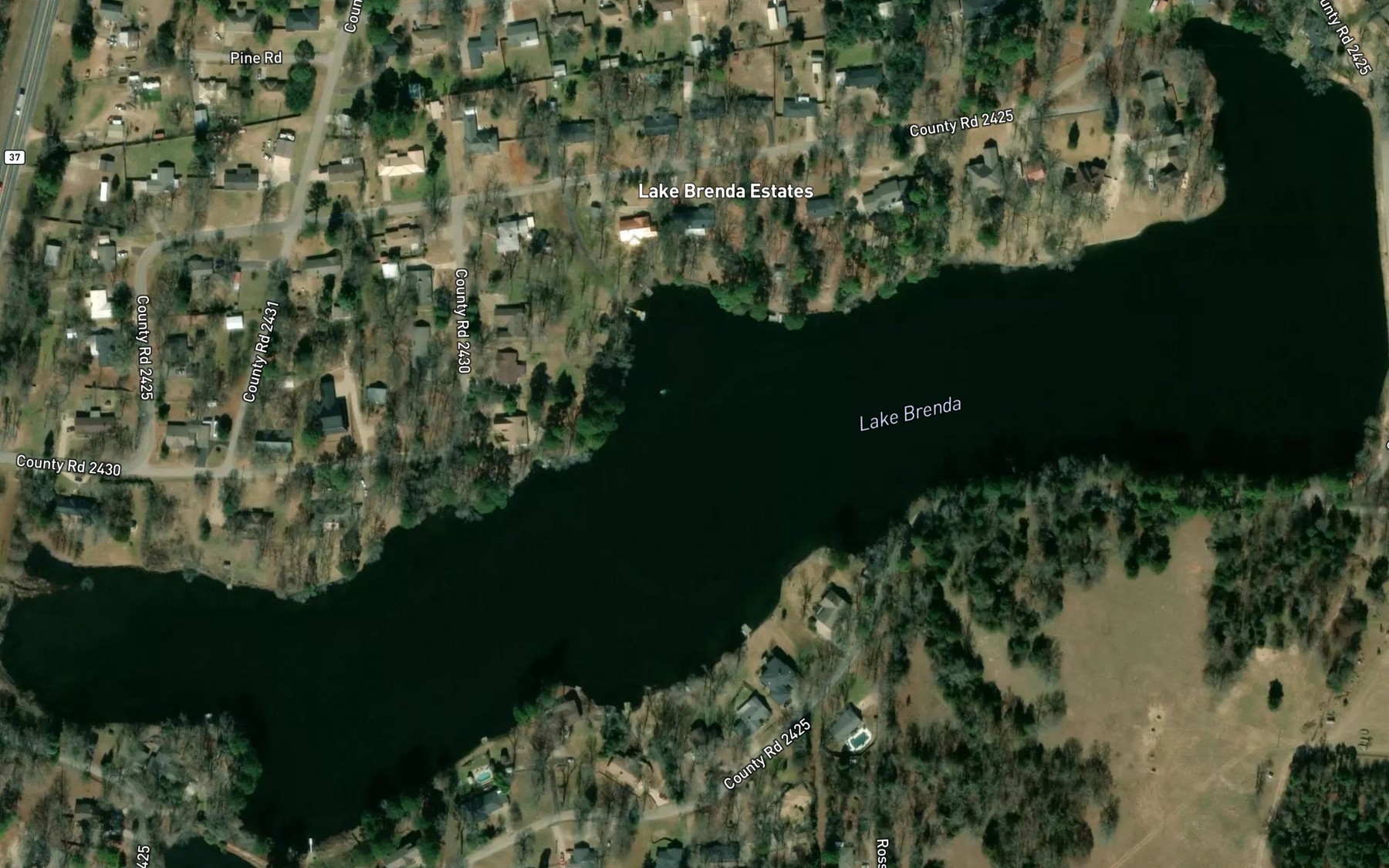 Satellite map of the Lake Brenda