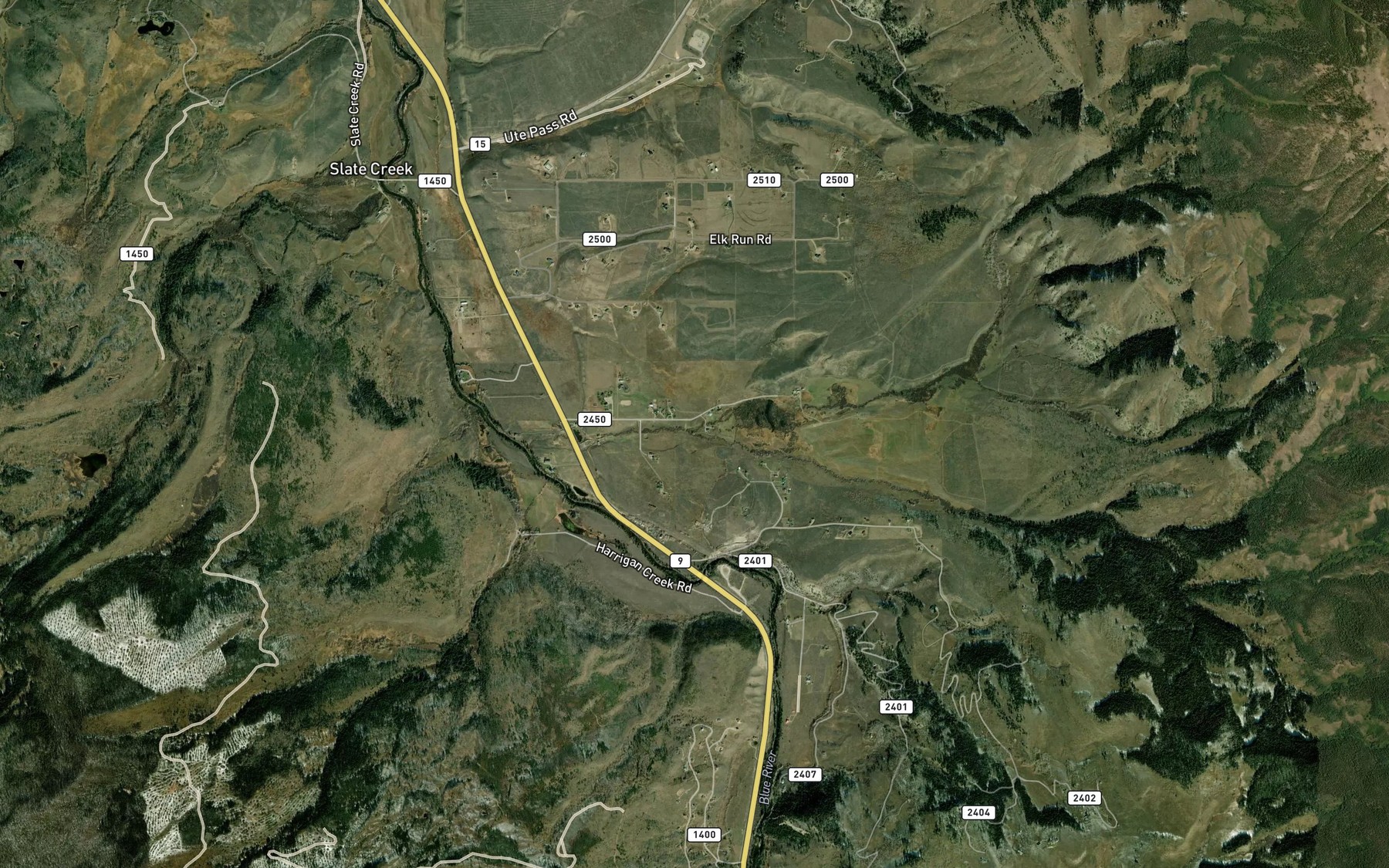 Satellite map of the North Acorn Creek