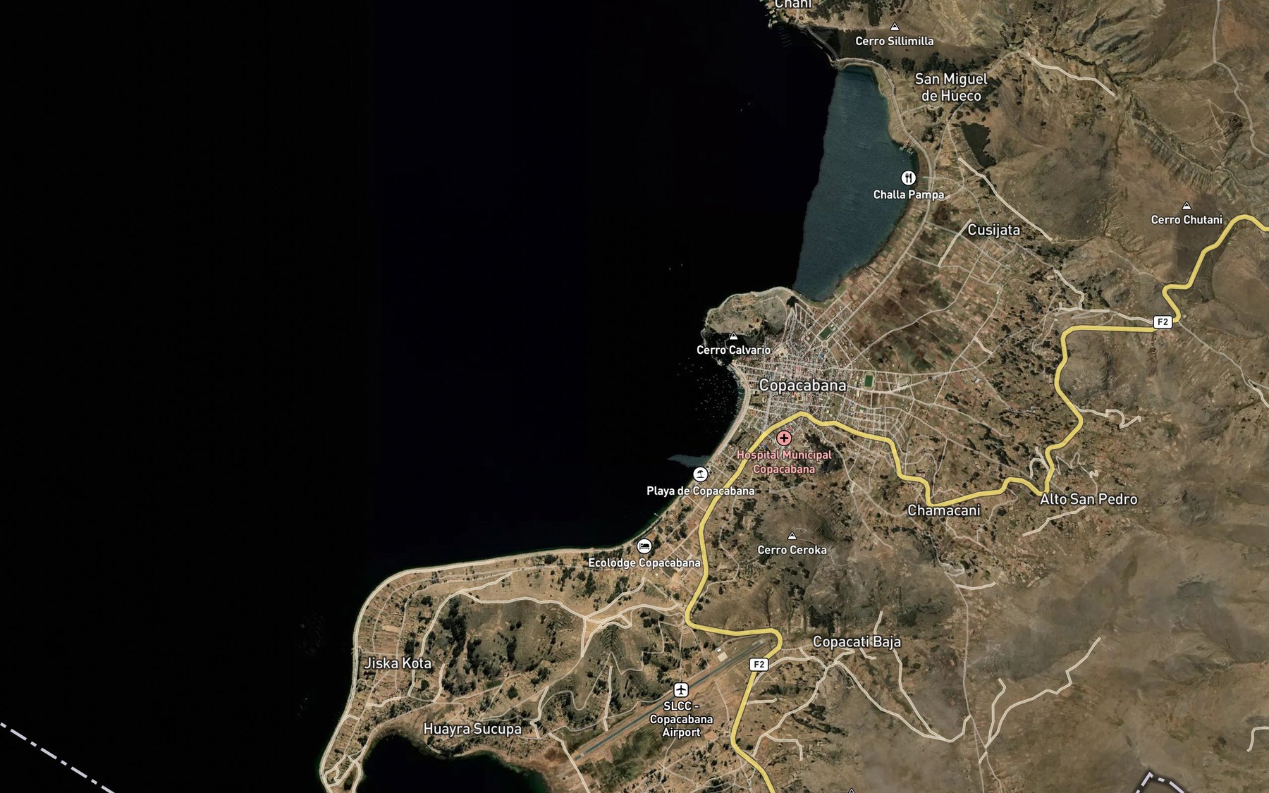 Satellite map of the Bahia de Copacabana