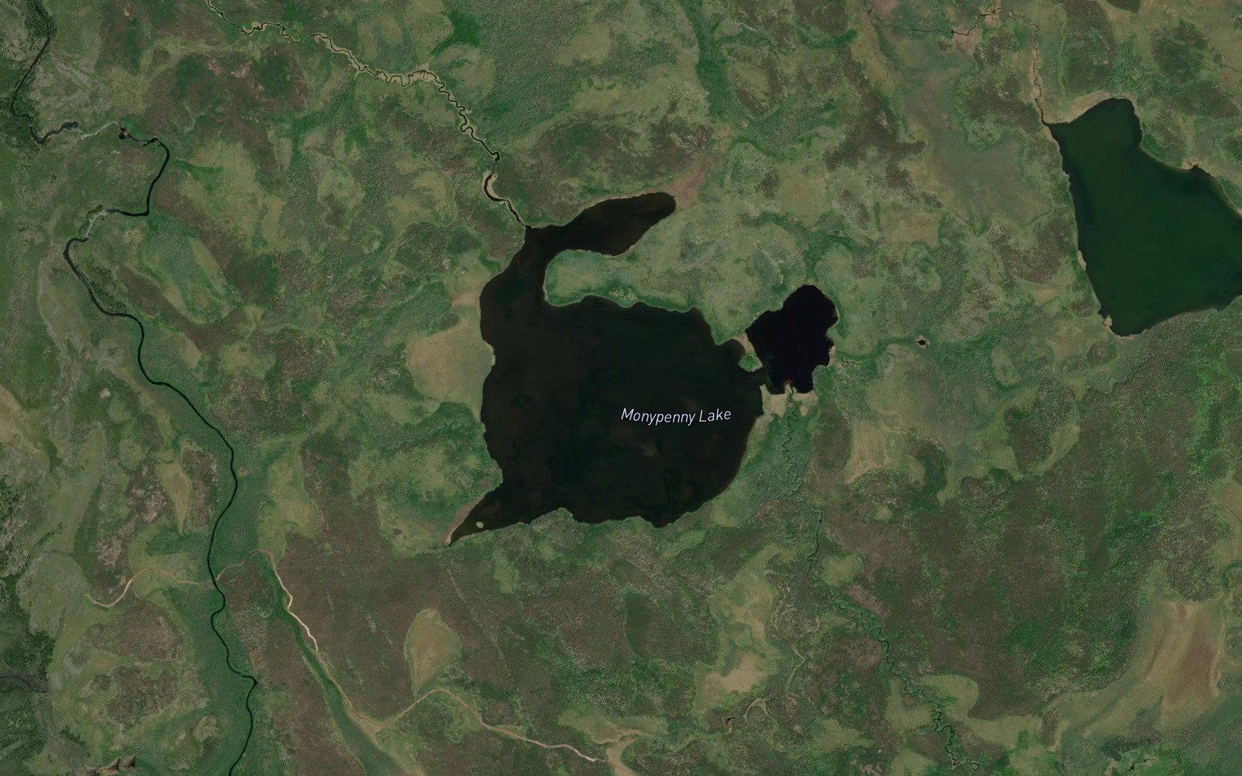 Satellite map of the Monypenny Lake
