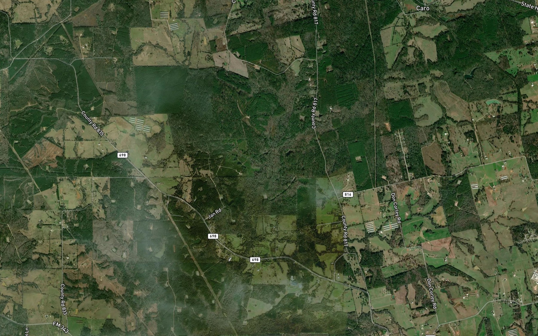 Satellite map of the Middle Fork Bayou Loco