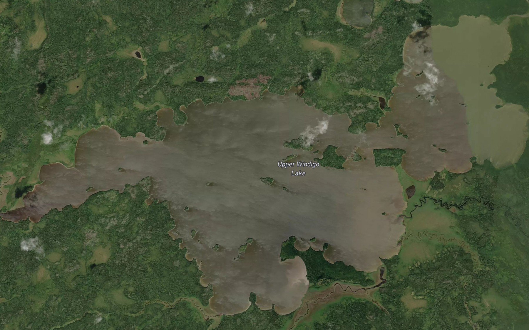 Satellite map of the Upper Windigo Lake