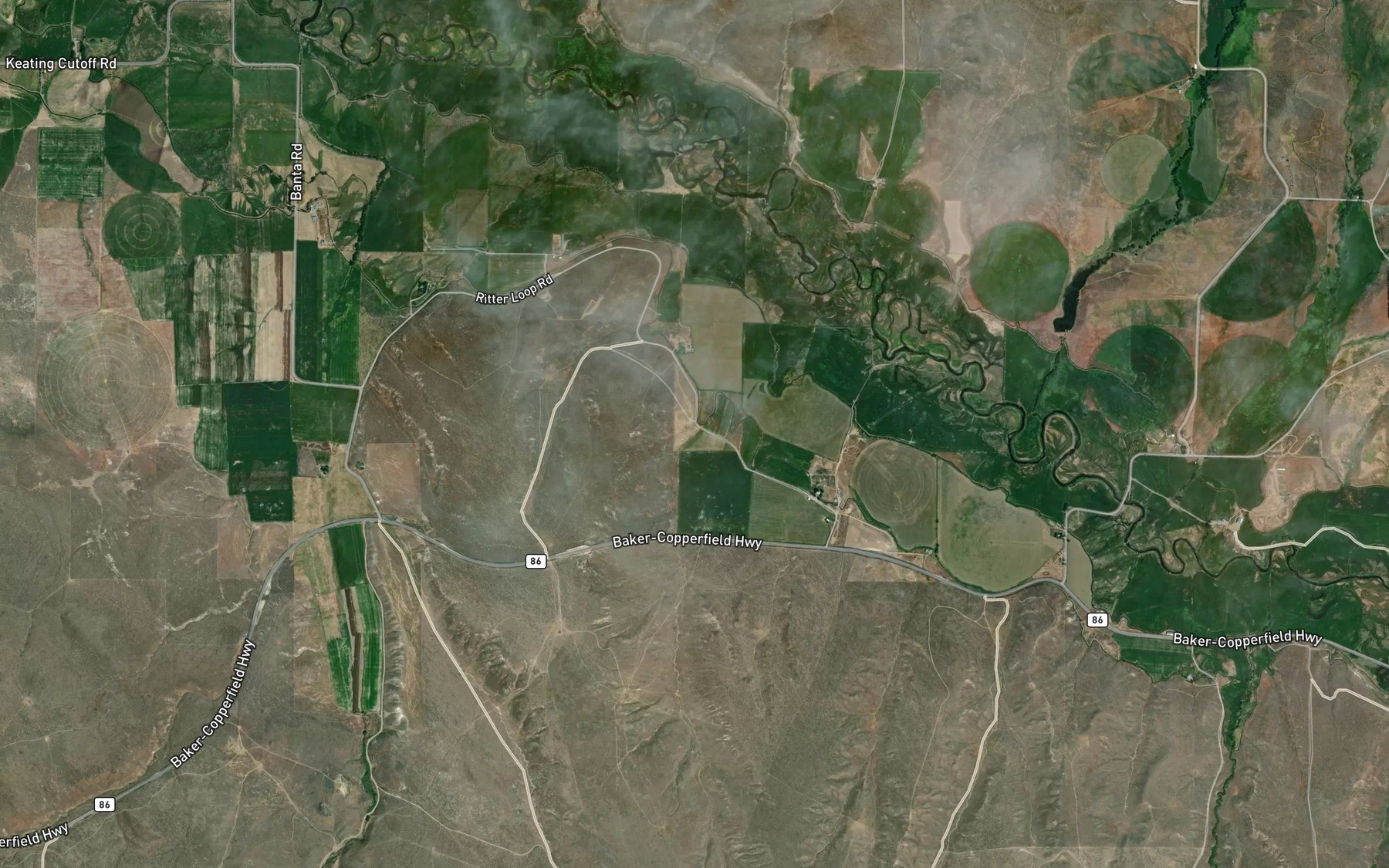 Satellite map of the Waterspout Creek