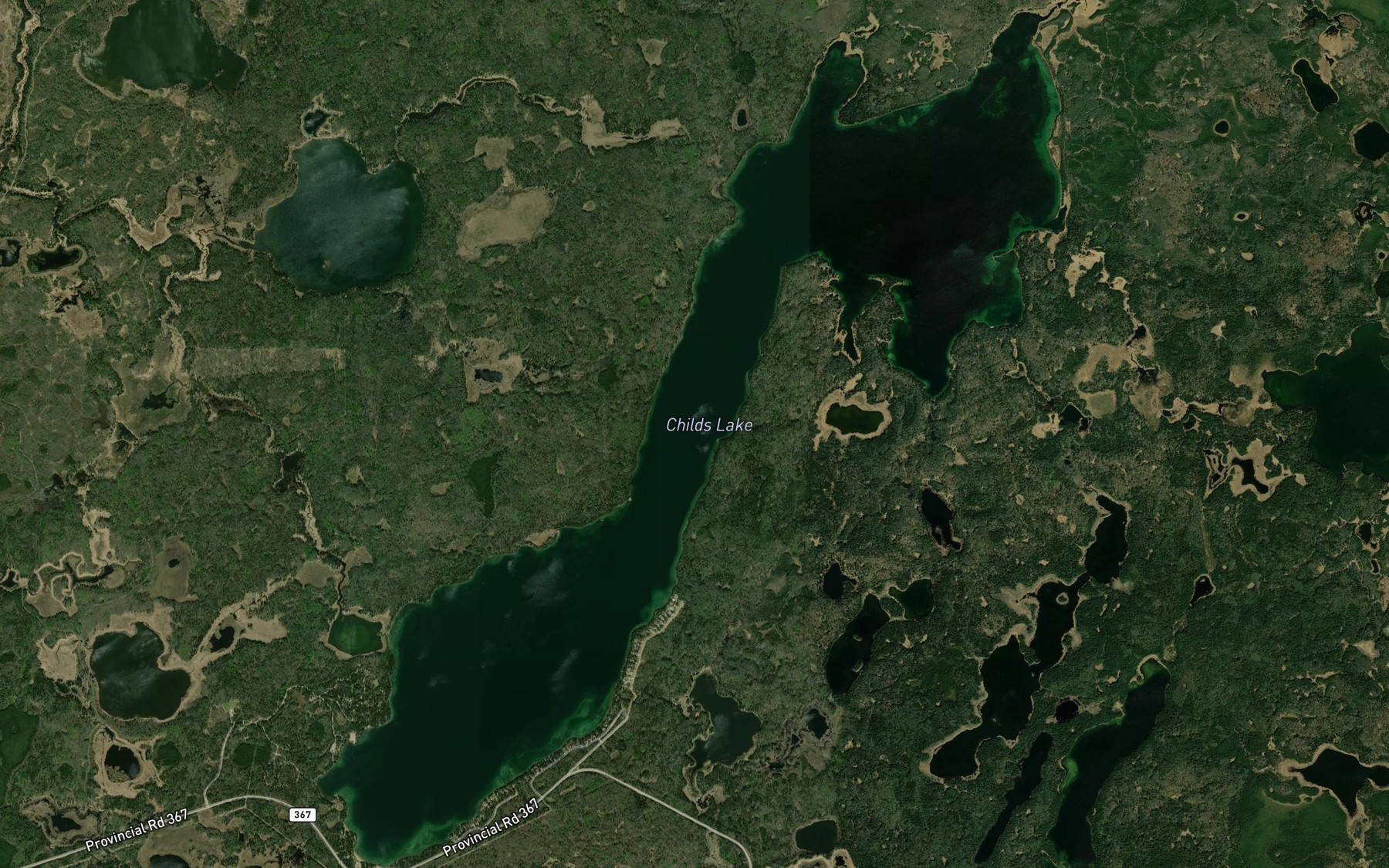 Satellite map of the Childs Lake