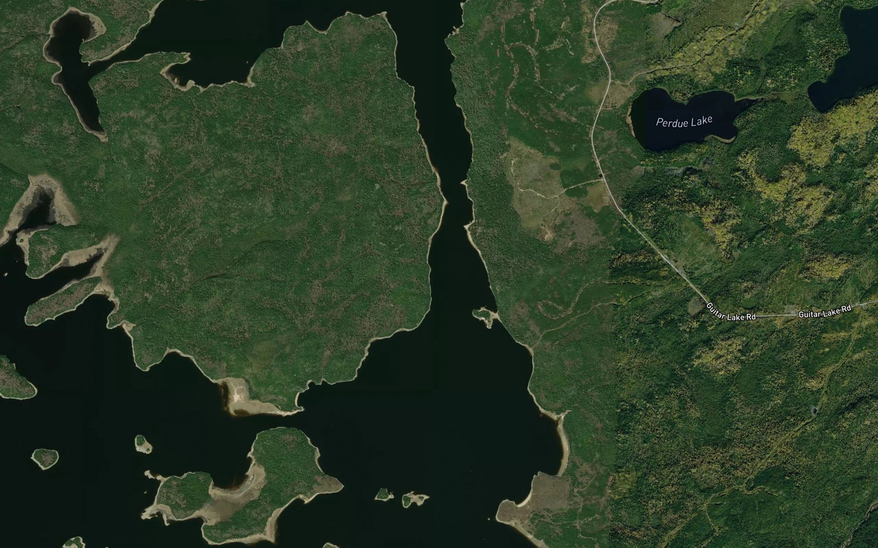 Satellite map of the Chamberlain Narrows