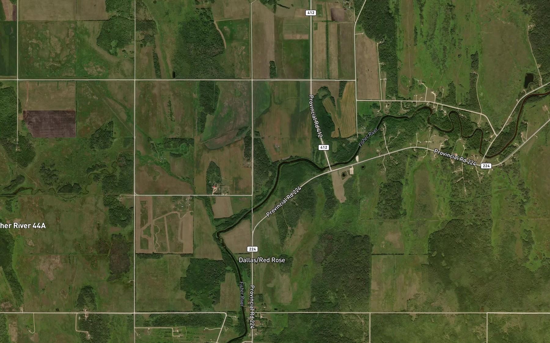Satellite map of the Red Rose Drain