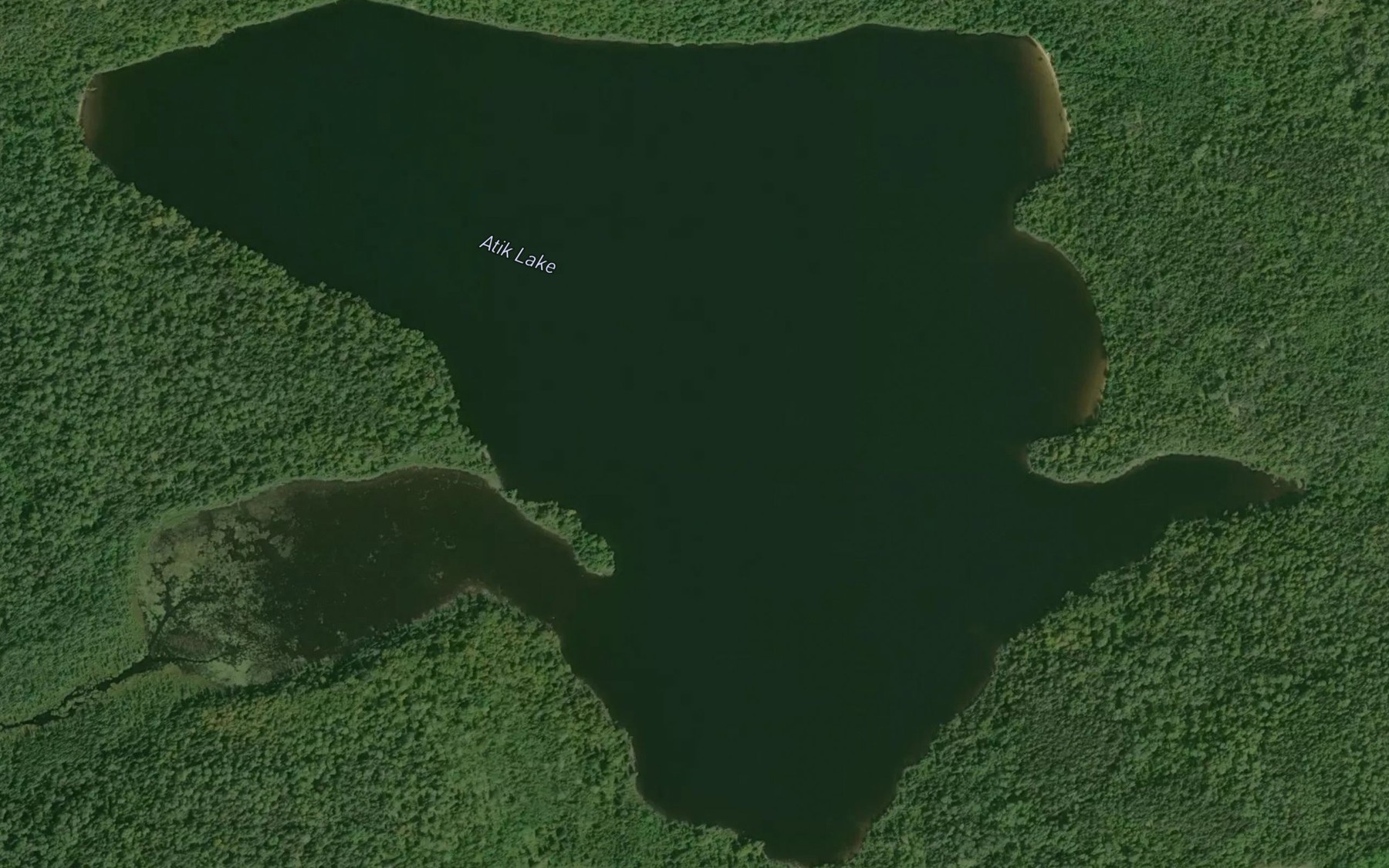 Satellite map of the Atik Lake