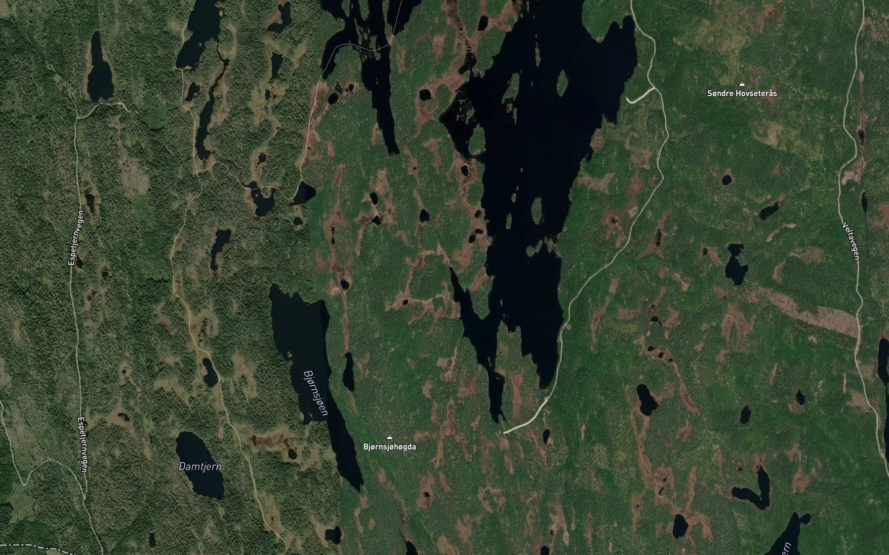 Satellite map of the Hauken